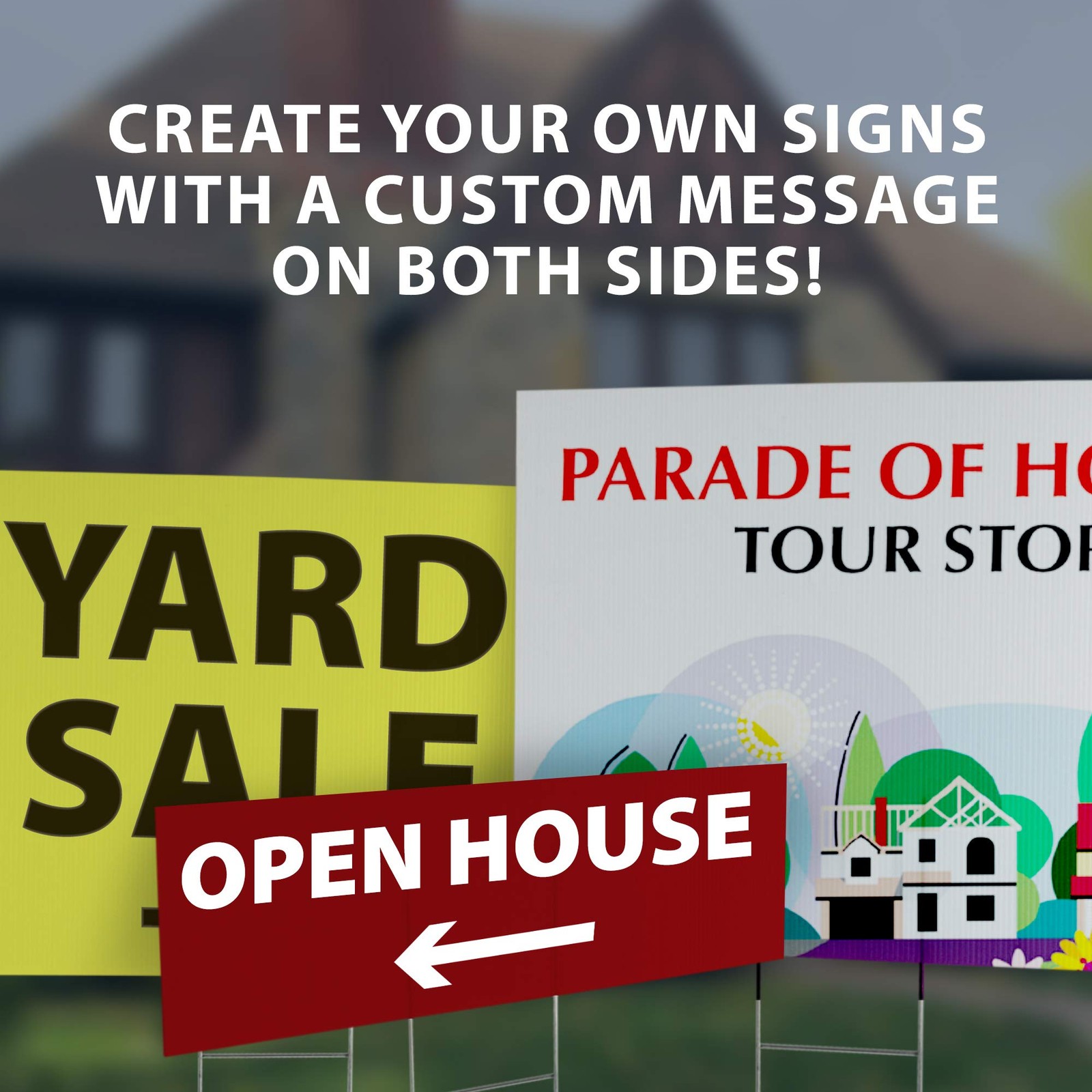 HeadLine Sign – Blank Yard Sign and H-Frame Ground Stake Sign Holder Set, Whi…