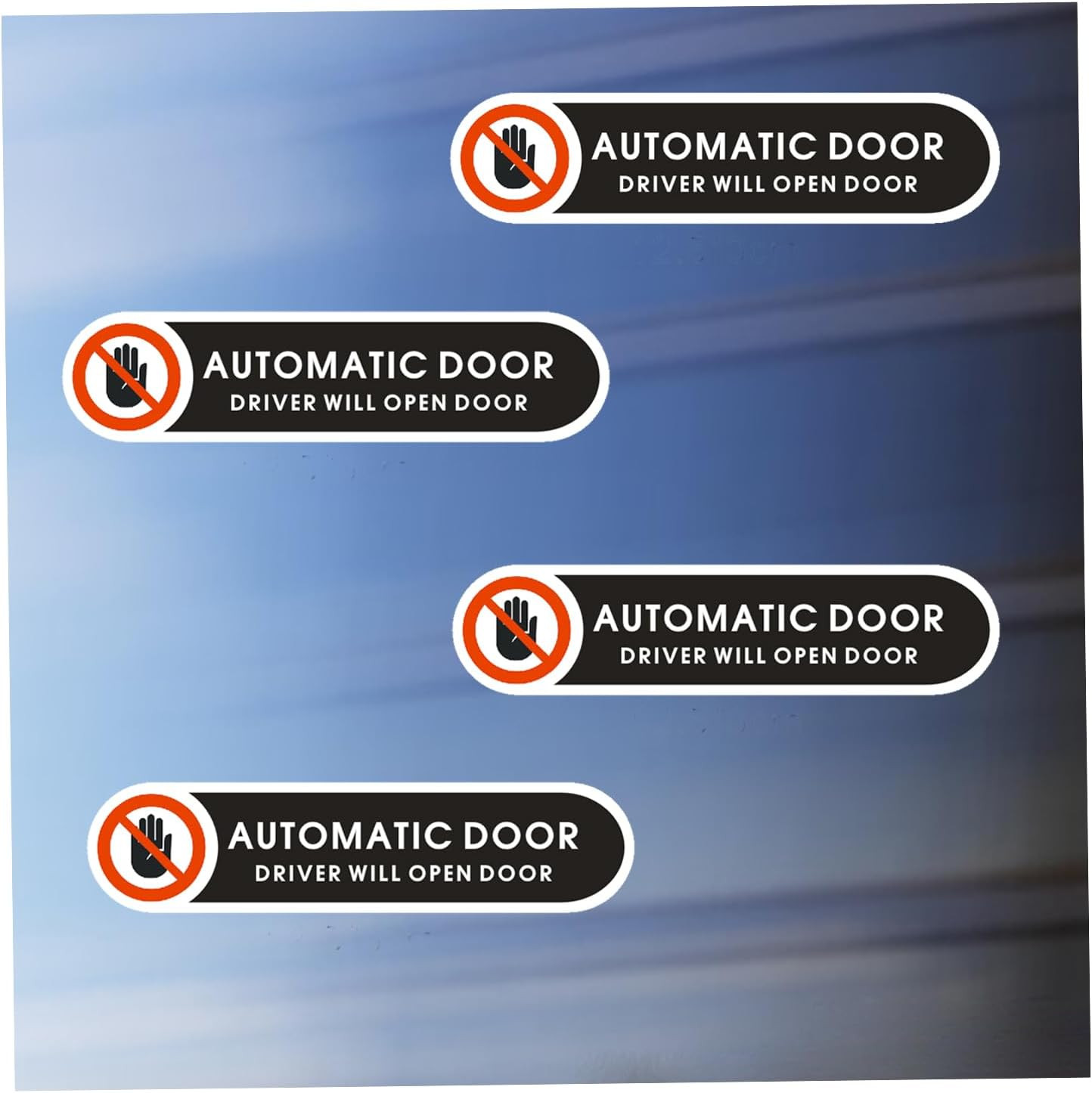 Automatic Door Stickers Driver Will Open Door Sign 4.9 X 1.2 Inch Self Adhesive