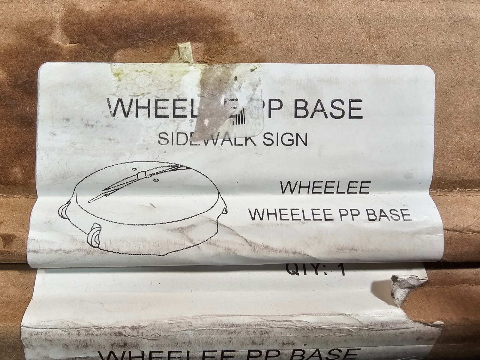 Wheelee Universal PP Base Sidewalk Sign Replacement Black For Portable Pole
