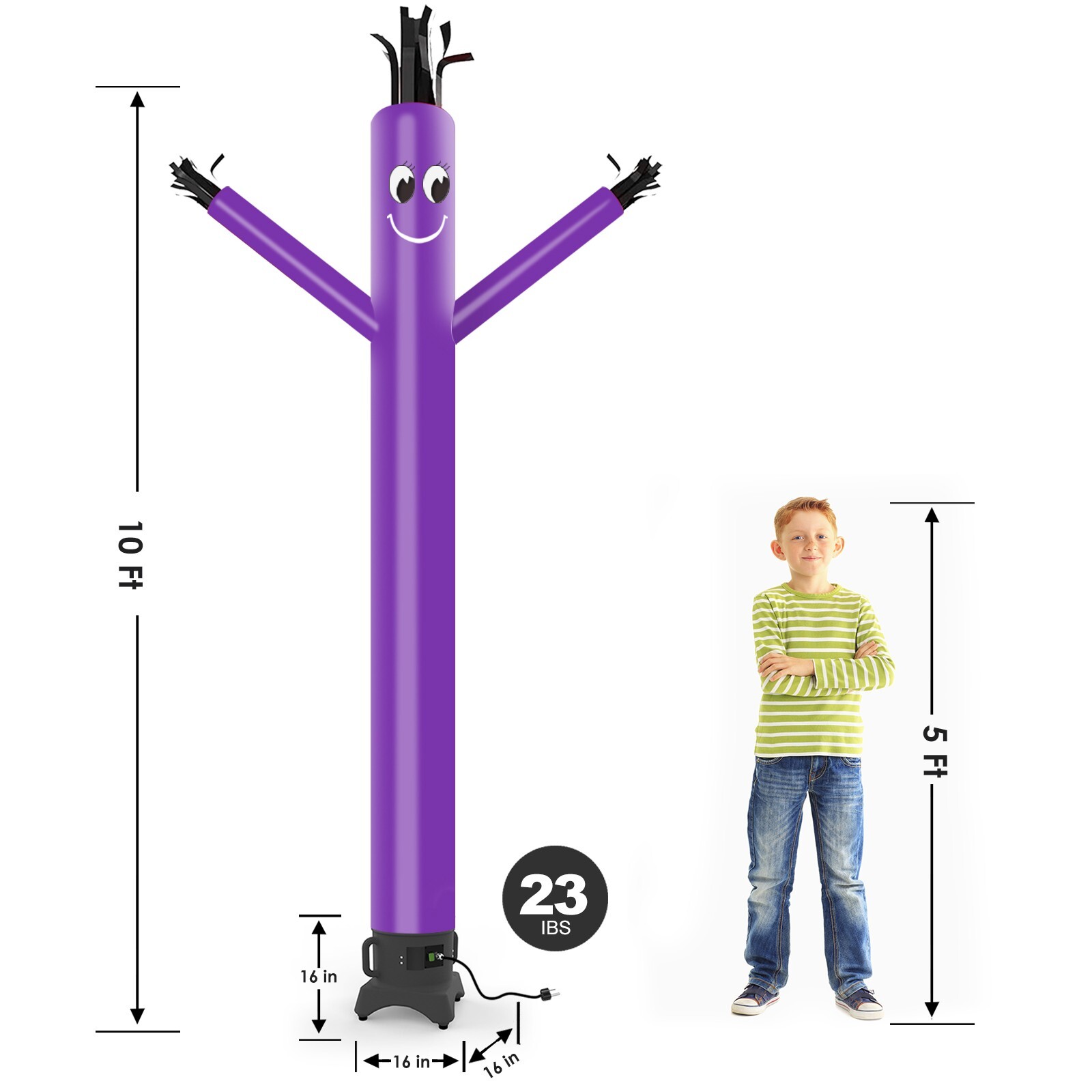 MOUNTO 10ft Purple Sky Puppet Inflatable Dancer with 1/2hp Blower Complete Set