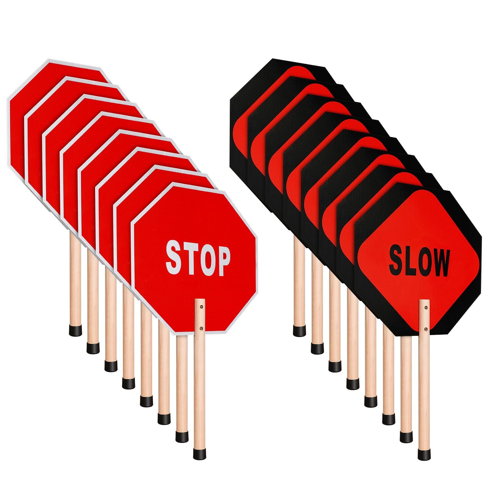 Stop Slow Sign Handheld Stop Sign with Handle 13 x 13 Crossing Guard Stop Sig…