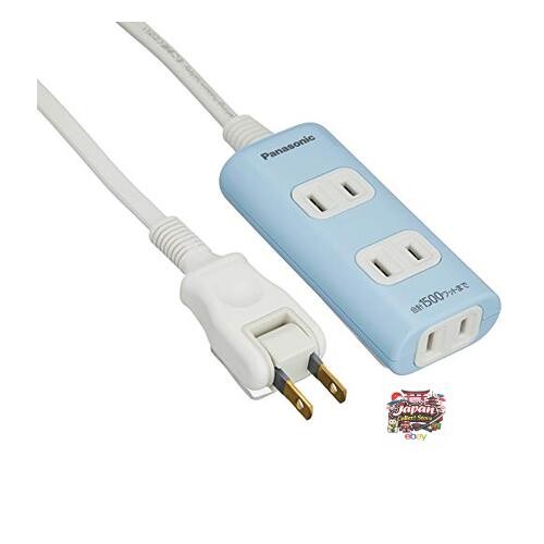 NEW Panasonic The Tap Q 3-outlet power strip with snap caps and 2m cord blue
