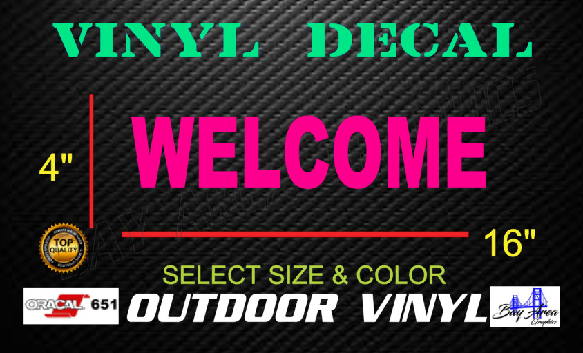WELCOME Vinyl Decal Storefront Window Sign Business Door ORACAL 651