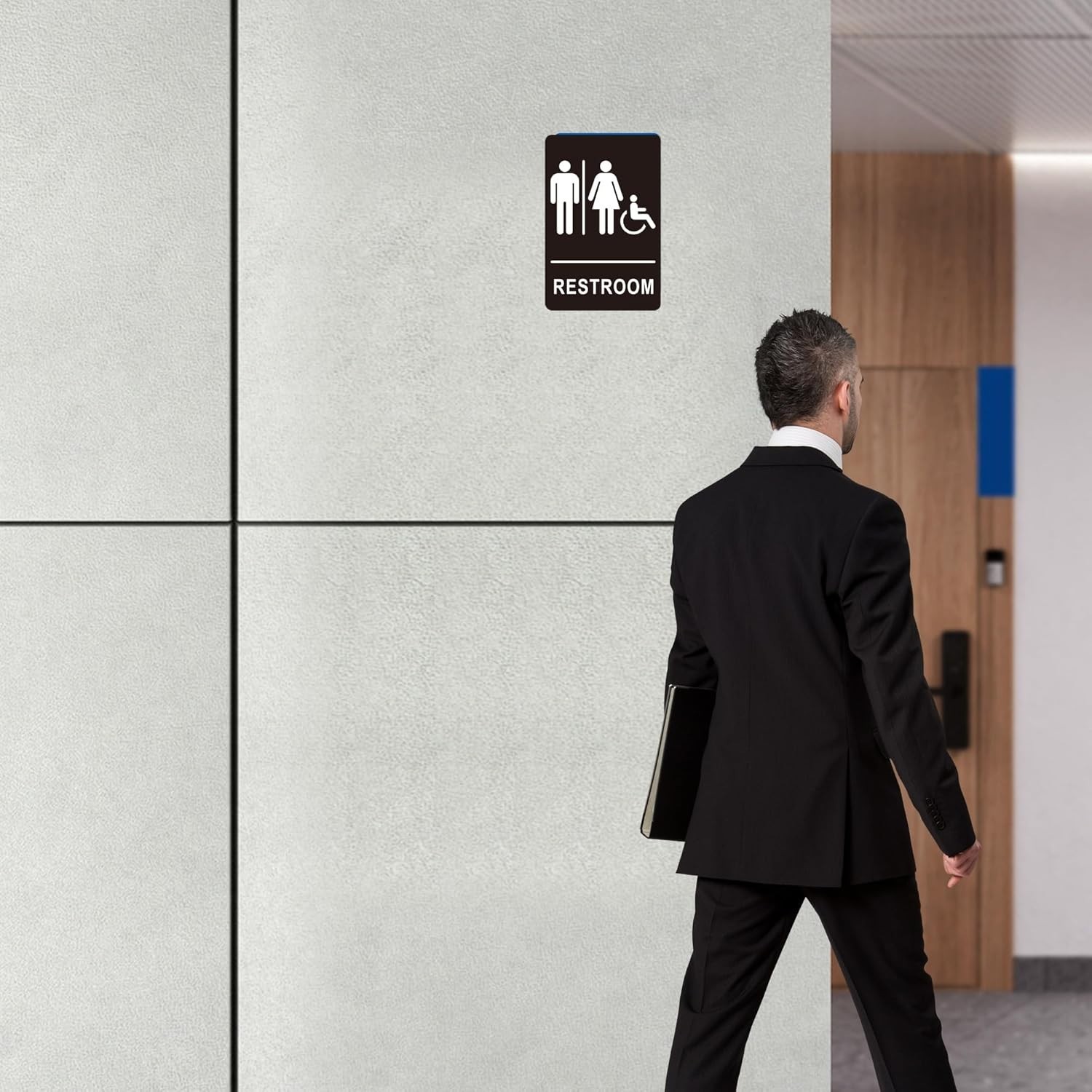 (2 Pack) Restroom Signs – Acrylic Restroom Signs (9 x 6 Inches Unisex)