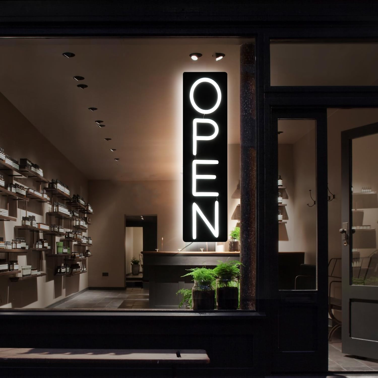 Open Signs for Business 12V/2A Ultra Bright LED Neon Open Sign 16 Inch Lighted O