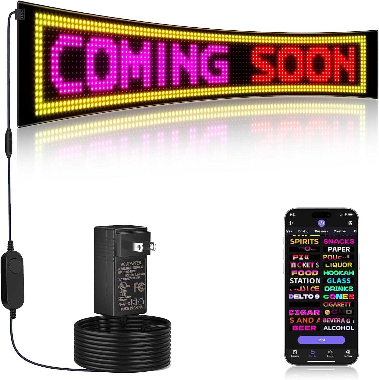 Eye-Catching Scrolling LED Sign, Bluetooth Control