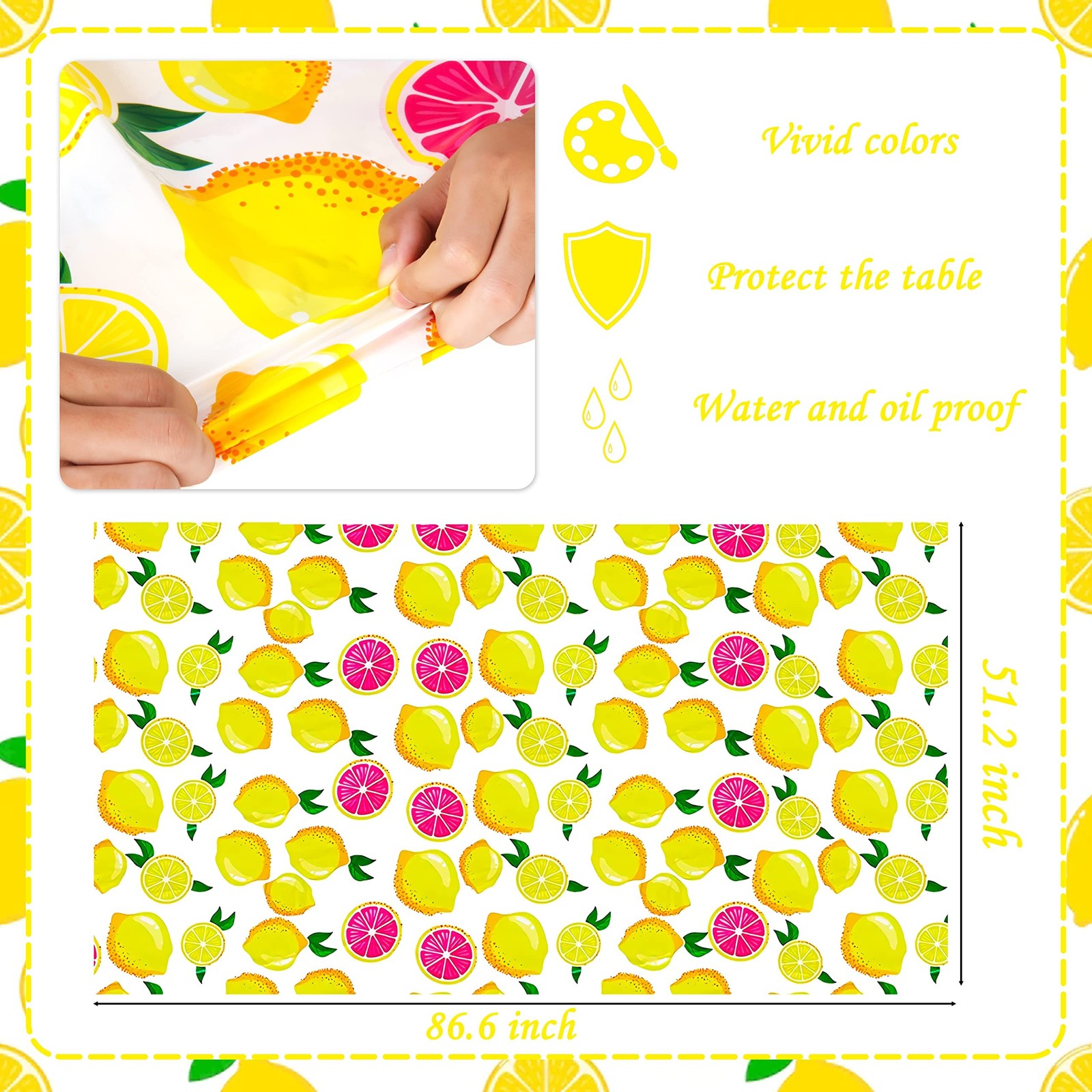 C L cooper life 2Pcs Pink Lemon Party Table Decoration Summer Fresh Fruits Ta…