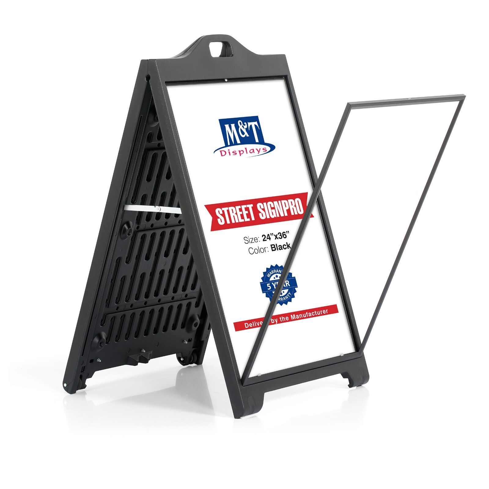 Sandwich Board A-Frame Sidewalk Sign Holder without Protective Cover 24×36 Black