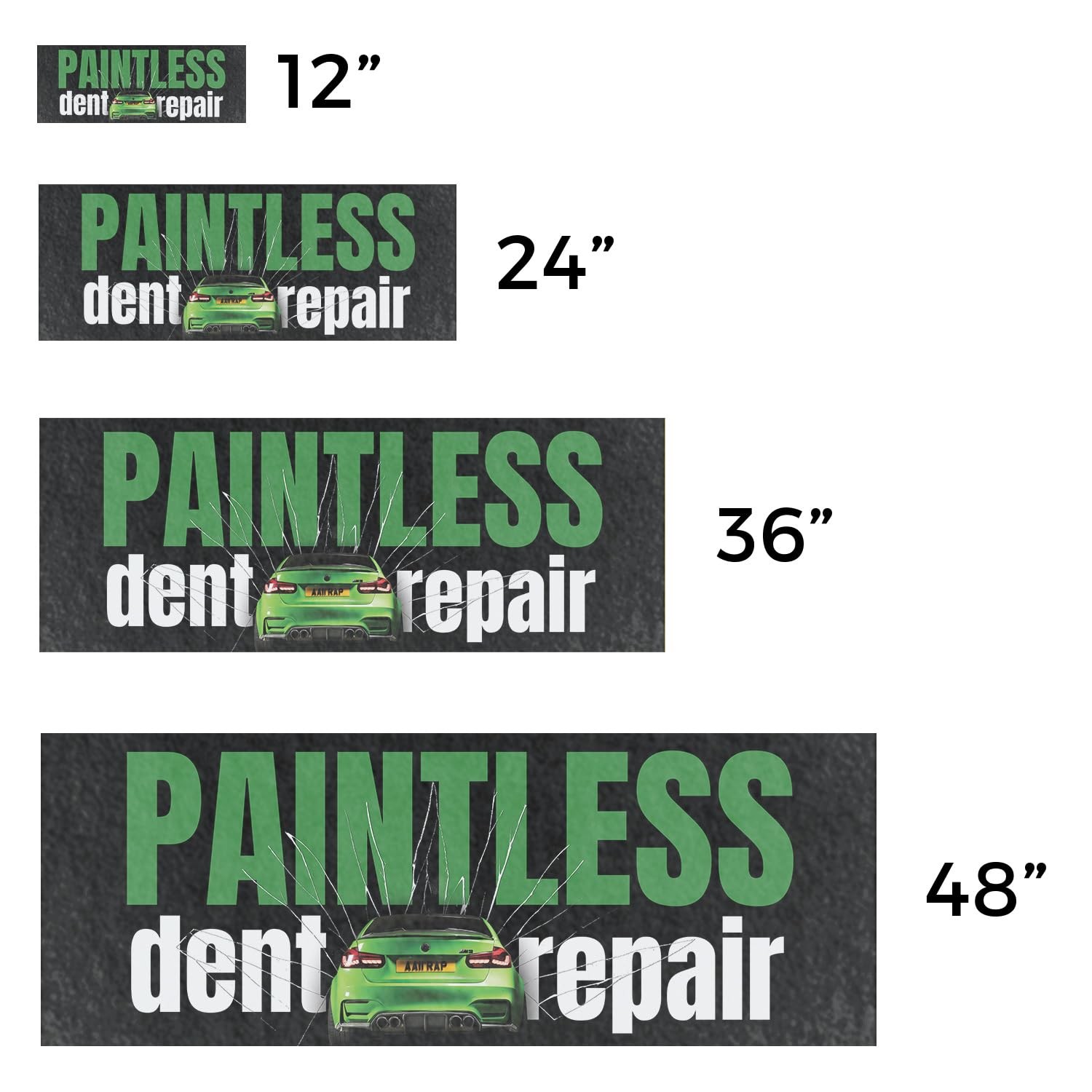 Paintless Dent Repair Vinyl Decal 5 Pack of 12 Inch x 5 Inch Weatherproof Hea…