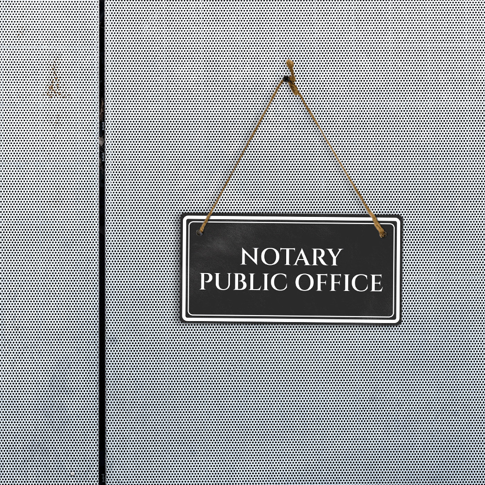 Notary Public Office 5&Prime; x 10&Prime; Hanging Wall or Door Sign