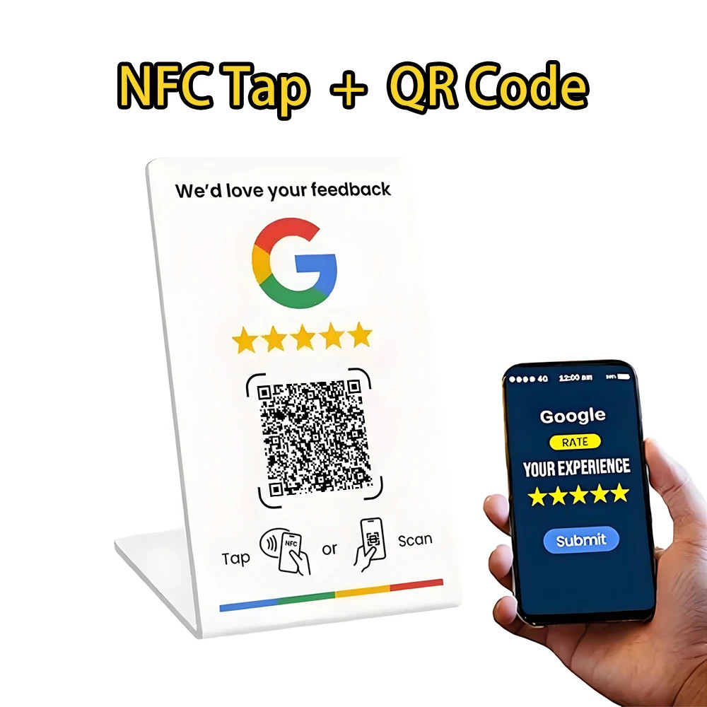 Programmable NFC215 for Google Review Card NFC Station Table 13.56Mhz QR Code Ca