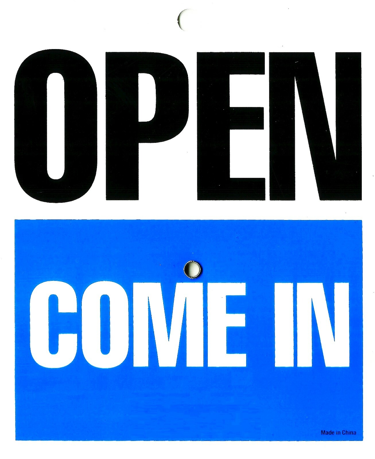 OPEN COME IN & CLOSED WILL RETURN plastic Sign w Hours CLOCK Hang in Door Window