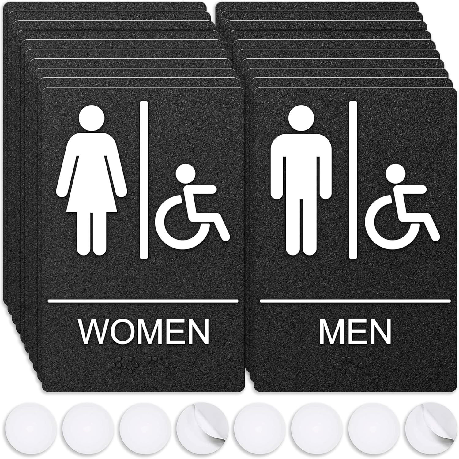 Restroom Sign for Business – 9 X 6 Inch – 1 Pack | ADA Compliant, Raised Text wi