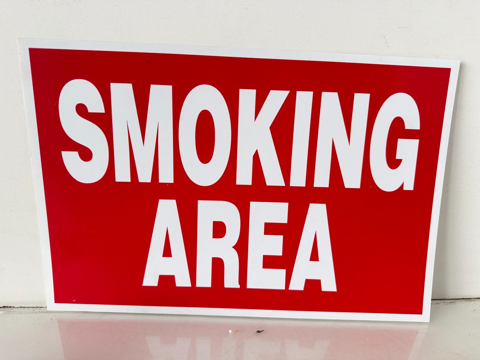 Lot Of 4 Red & White Heavy Weight “Smoking Area” Signs