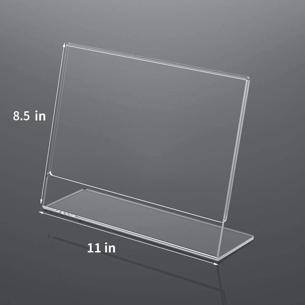 NIUBEE Acrylic Sign Holder 8.5×11 Inches 3 Pack Landscape, 8.5×11&Prime;, Clear
