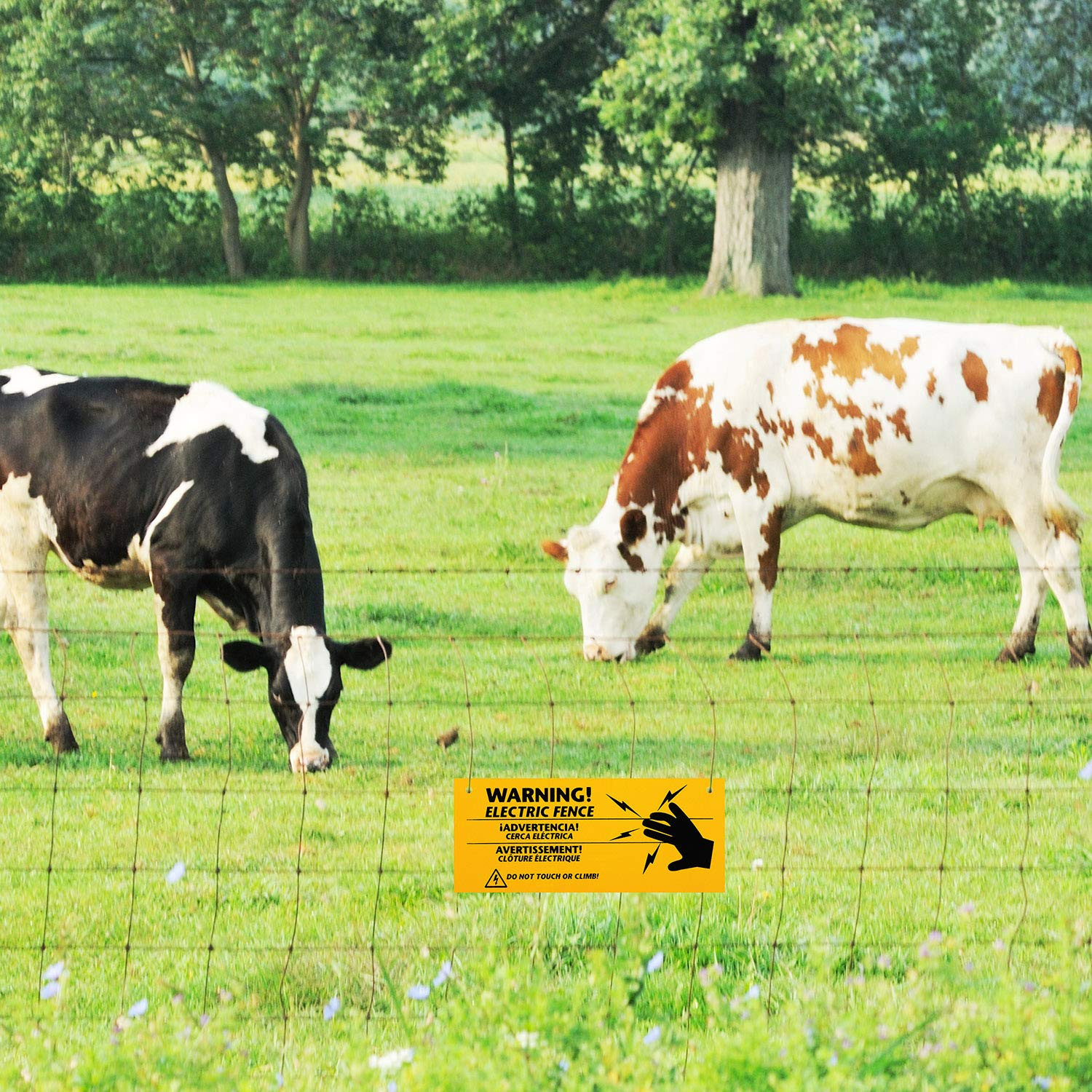 Blulu 8 Pieces Electric Fence Warning Signs 10 X 4 Inch Plastic Danger Electric