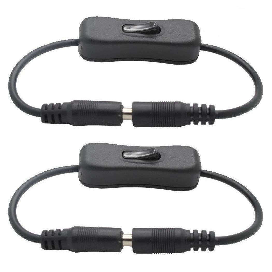 TronicsPros 2pcs LED Strip Light Inline On/Off Switch 30cm, Black (2pcs)