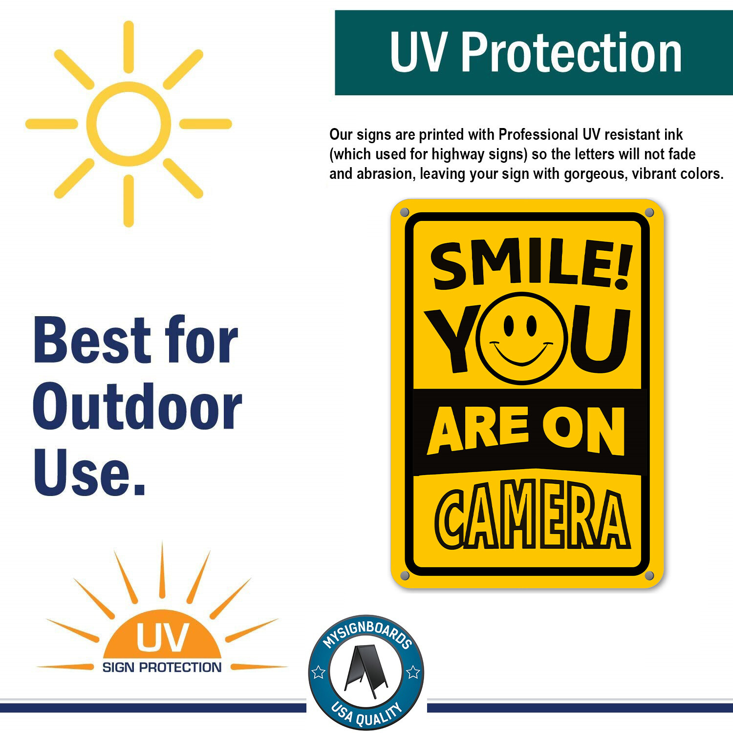 Smile You&rsquo;re On Camera Sign Home Security Waterproof UV protected CCTV Signs NEW