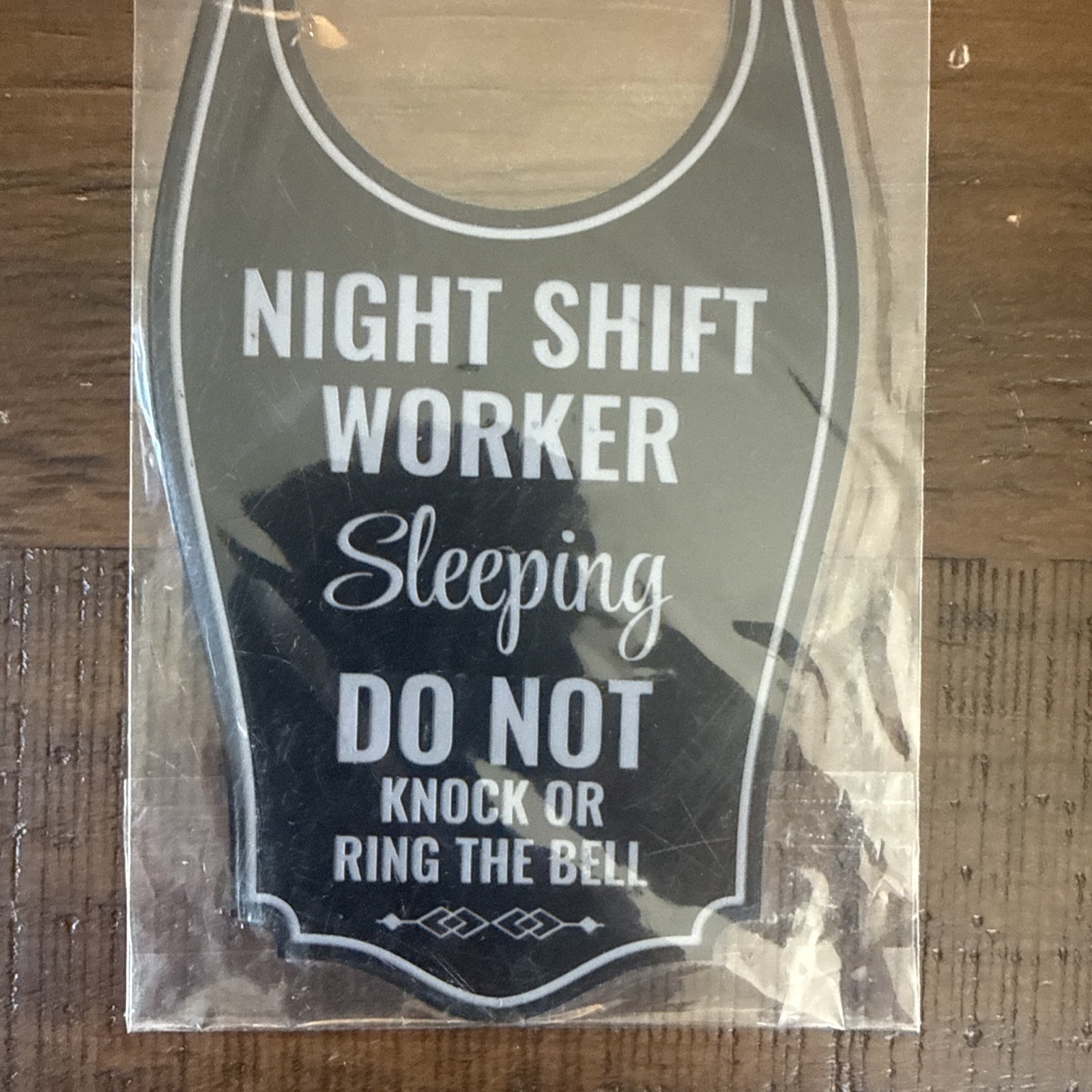 Night Shift Worker Sleeping Do Not Knock Or Ring The Bell Door Hanger 4&Prime; x 8&Prime;