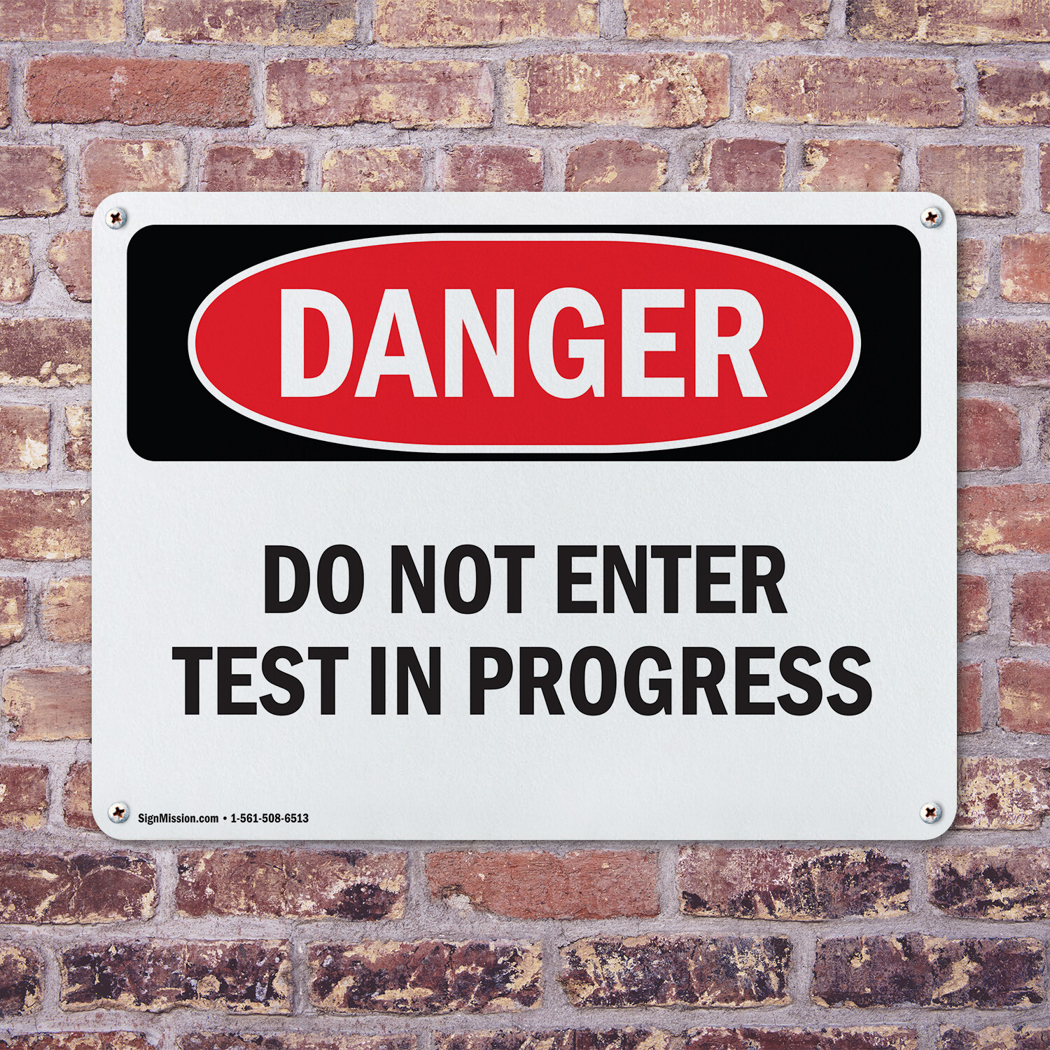 (2 Pack) Do Not Enter Test In Progress OSHA Danger Sign Decal Metal Plastic