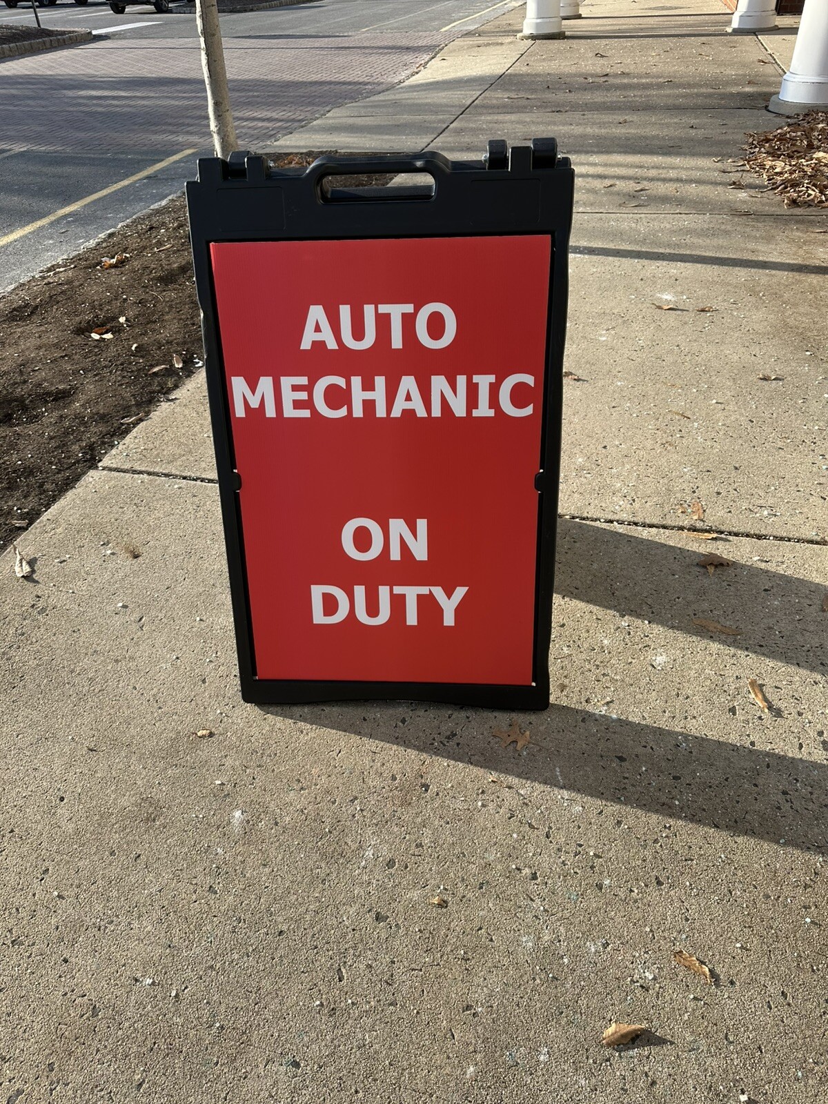 A-frame Sidewalk 24&Prime; x 36&Prime; Auto Mechanic On Duty Double Sided Banner Sign