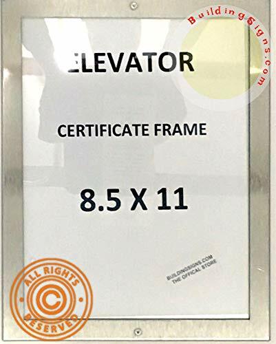 Elevator Certificate Frame 8.5×11 (Lockable !!!, Stainless Steel