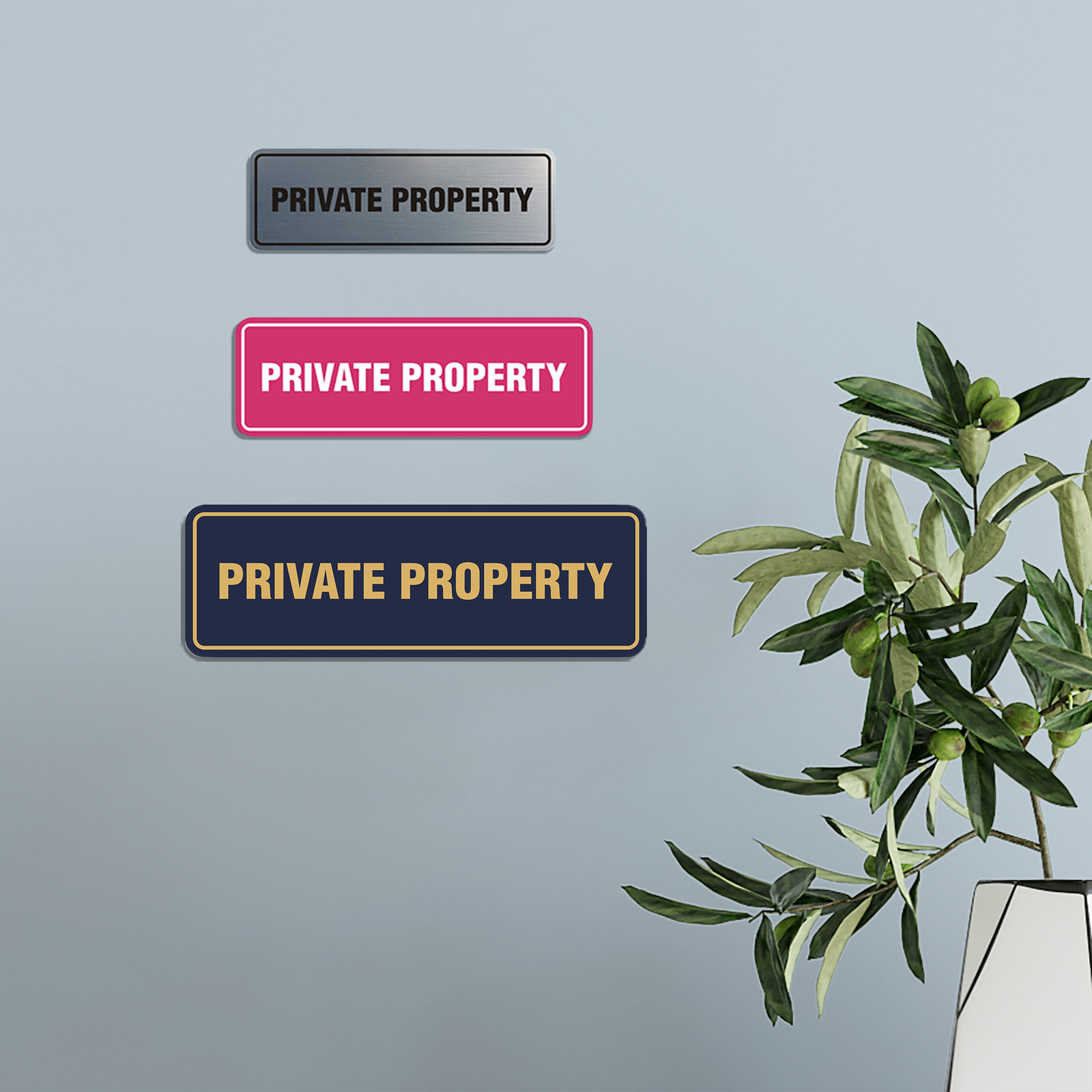 Standard Private Property Sign – Black – Large 3&Prime; X 9&Prime;