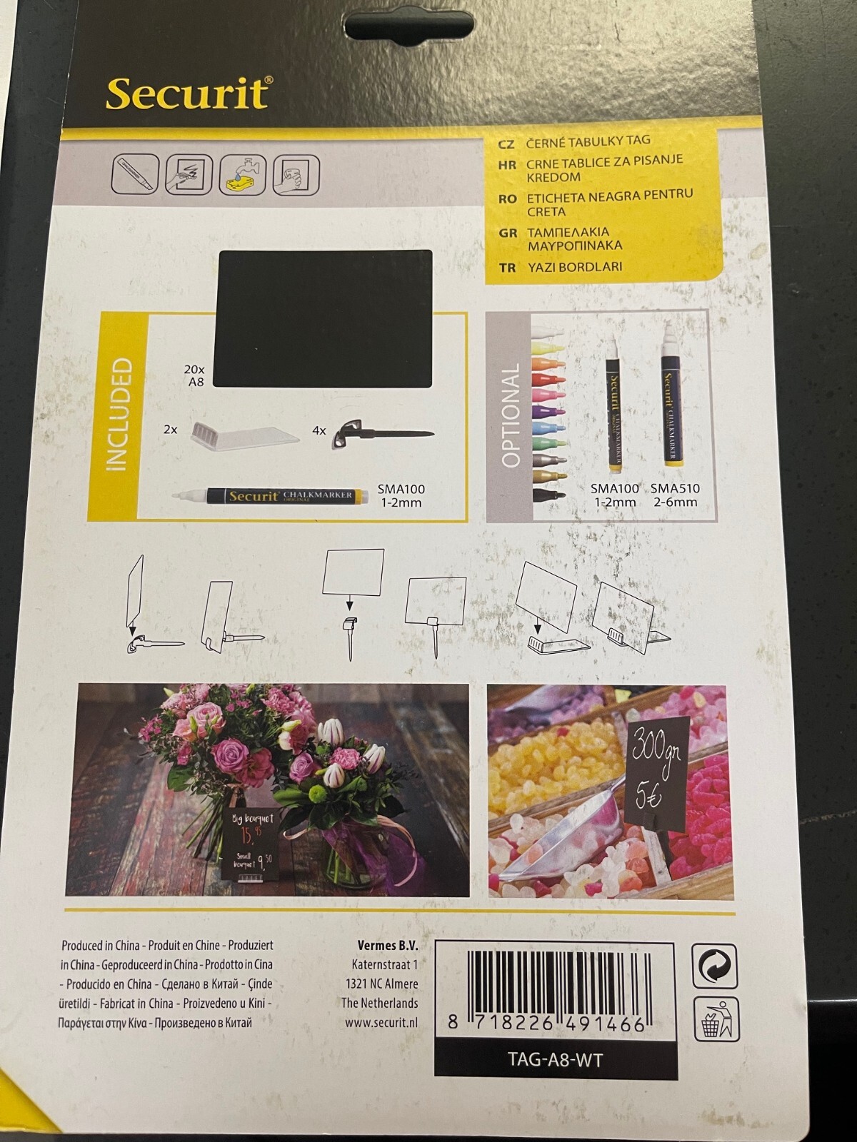 Black Chalkboard Price Cards Sets- Signs, Marker, Easel & Pick Sign Holders