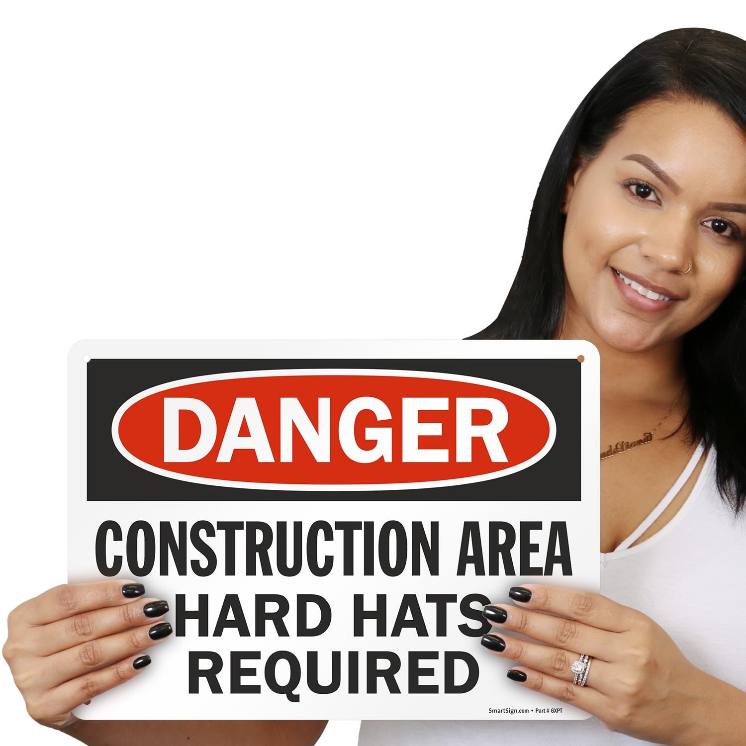1 PCS U91386NA_10x14 Danger Hard Hats Required Sign 10×14 Inch Aluminum