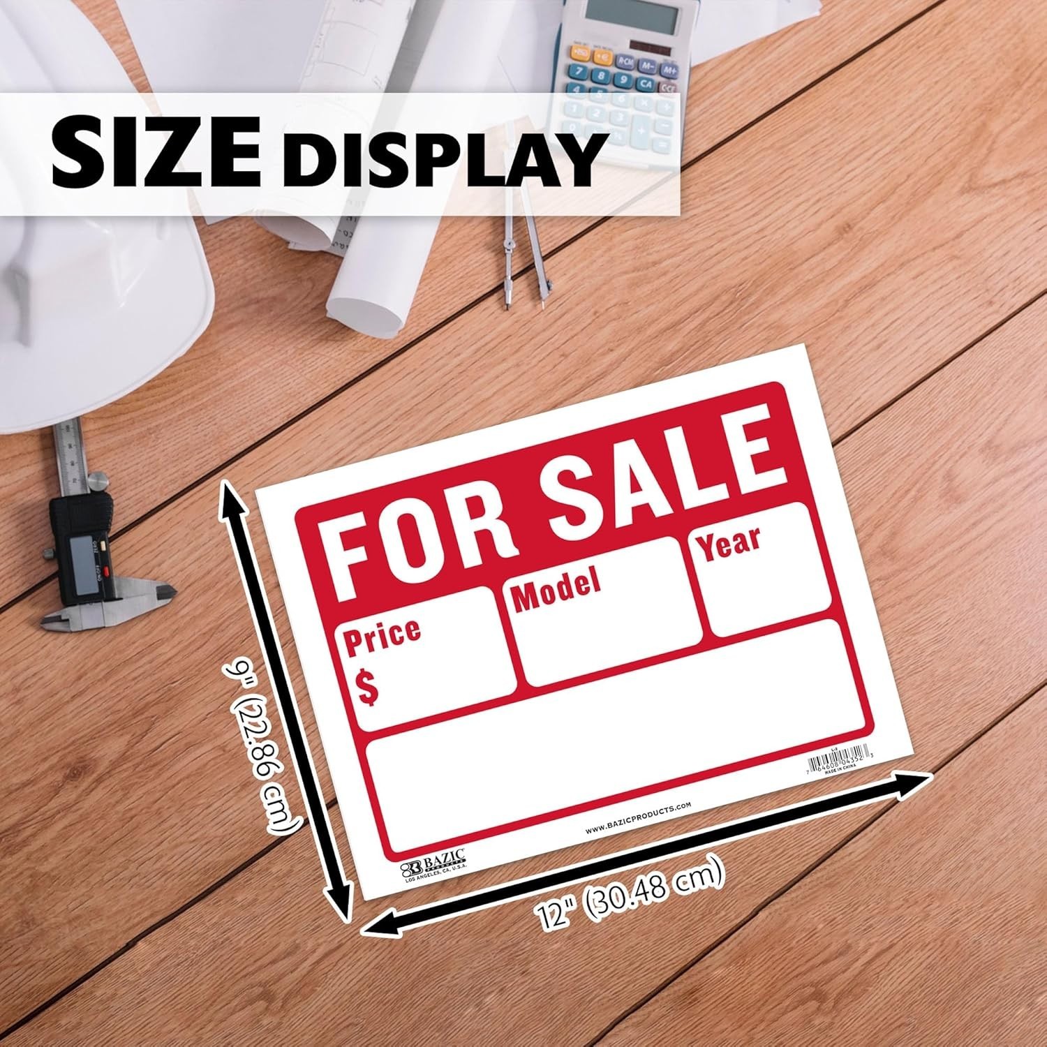 For Sale Sign 12×9 Inch Indoor Outdoor Vinyl 4-Pack High Visibility