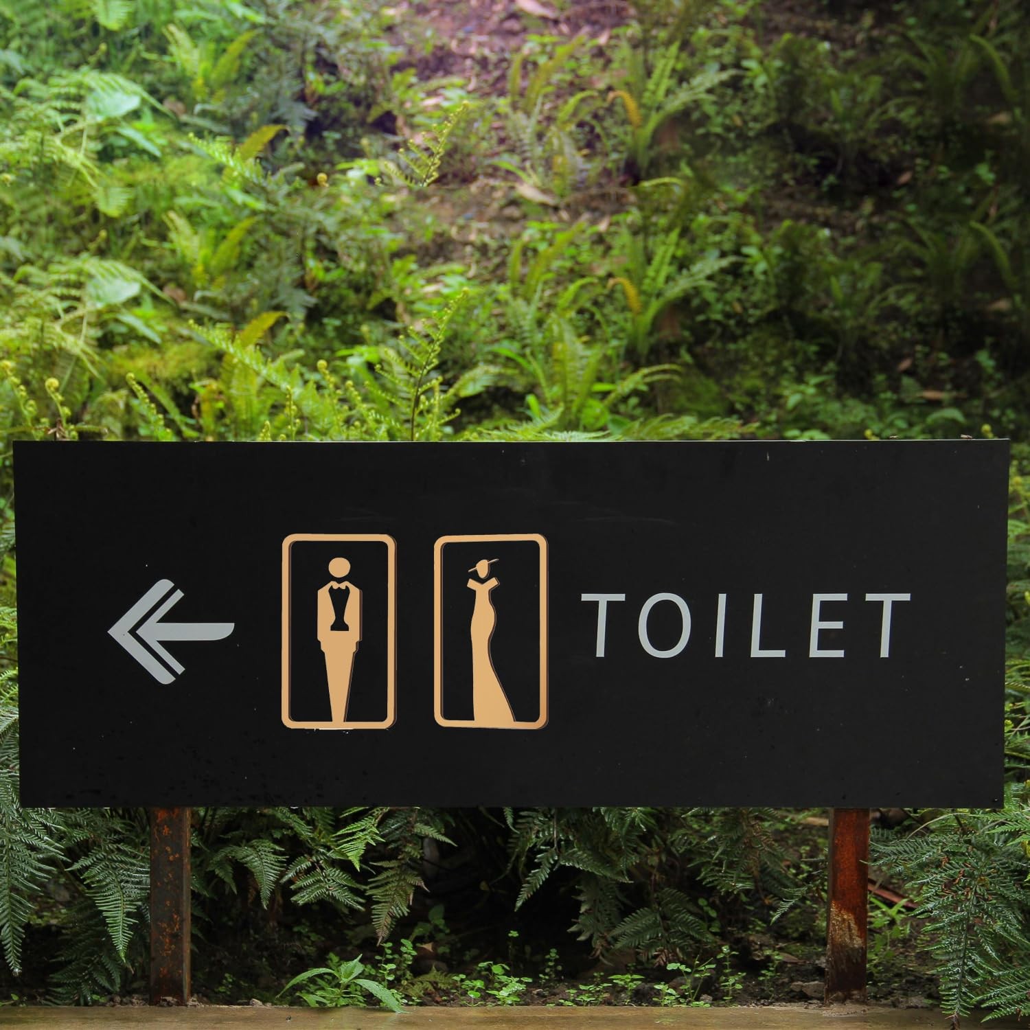 2 PCS Bathroom Gender Restroom Signs Double Sided Tape 7.8×4.3 Inch Markers