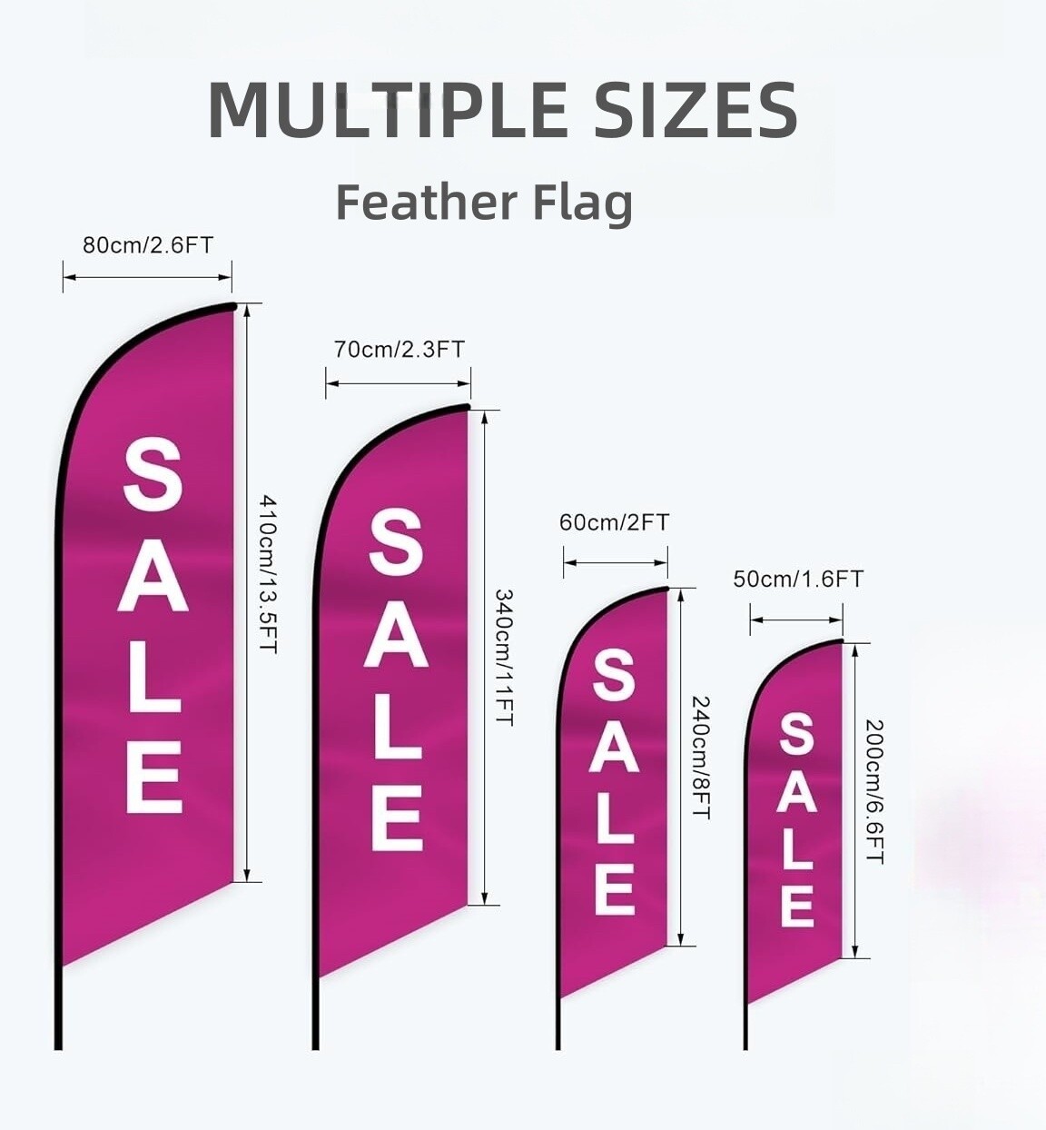 Custom Advertising Feather Flags Business Outside (Only Flag) Personalized Logo