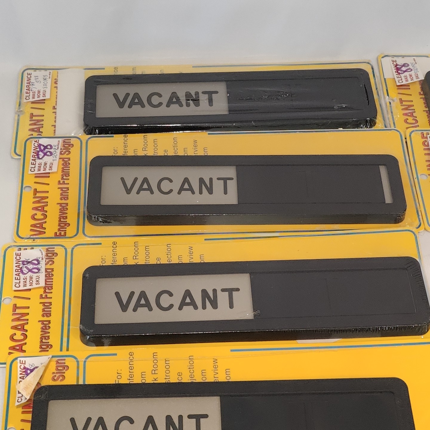 Lot Of 13 U.S. Stamp & Sign, Slider In Use/Vacant, Slide to Change Door