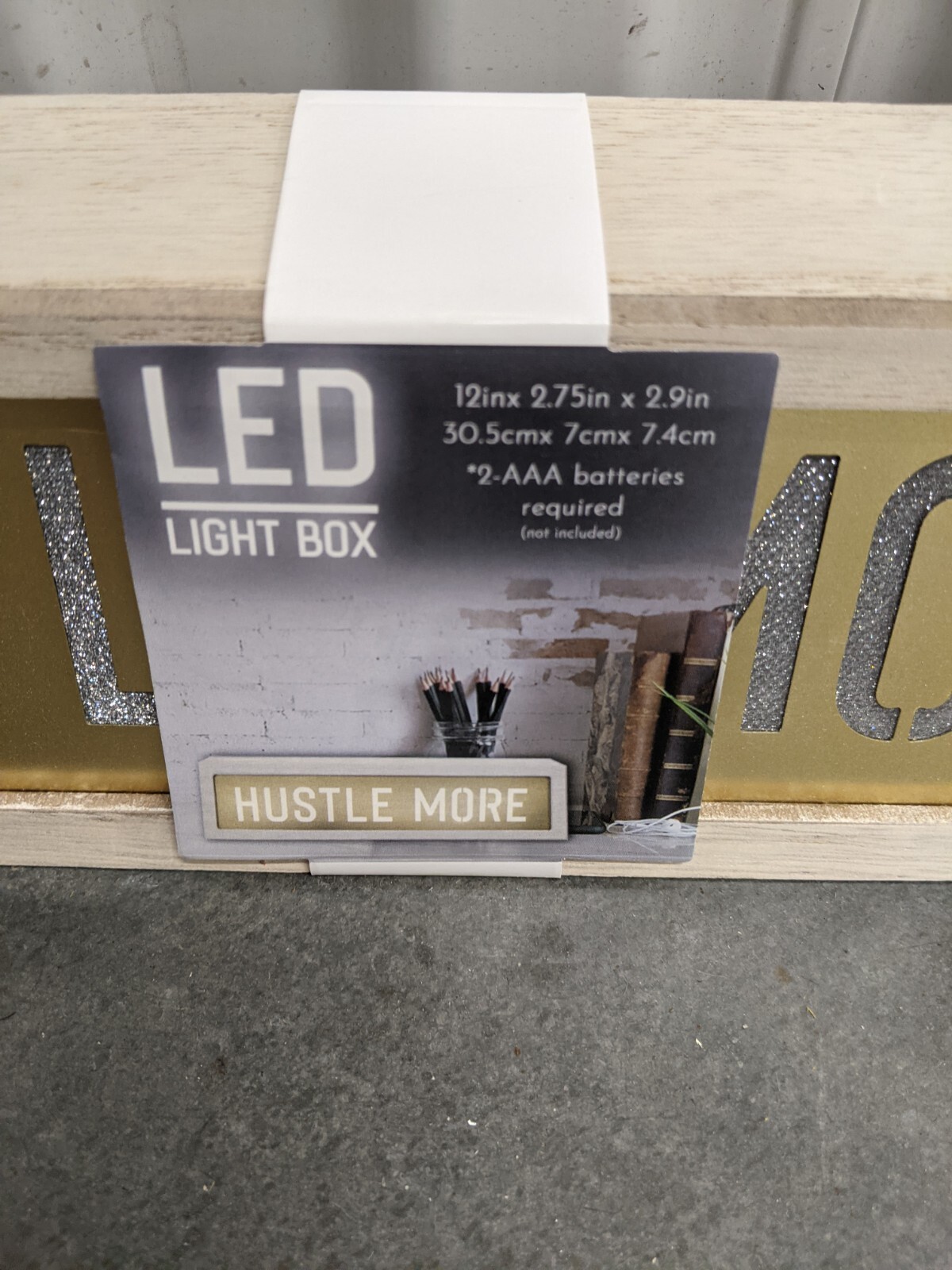 Hustle More Wooden LED Light Box Sign Battery Operated Home Decor Office