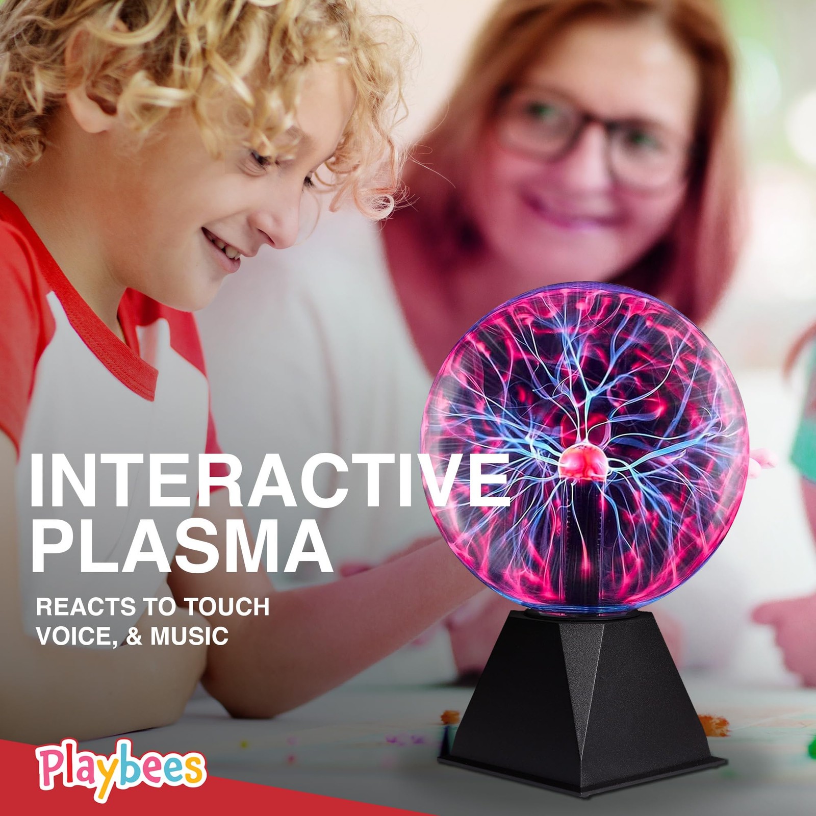 Playbees Red Plasma Ball – 7 Inch – Tesla Coil Bulb Static 7 inches,