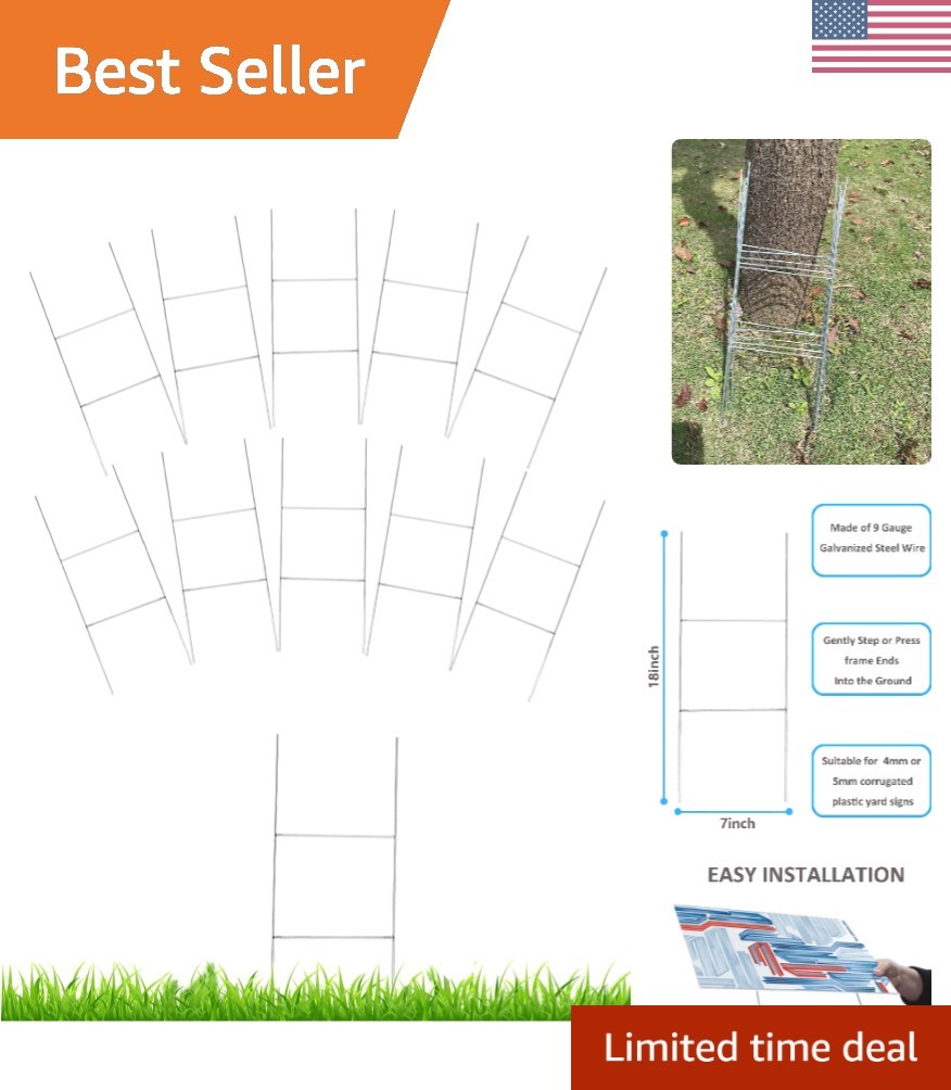 10 Heavy-Duty Metal Yard Sign Stakes – 18 » x 7 » for Events & Halloween