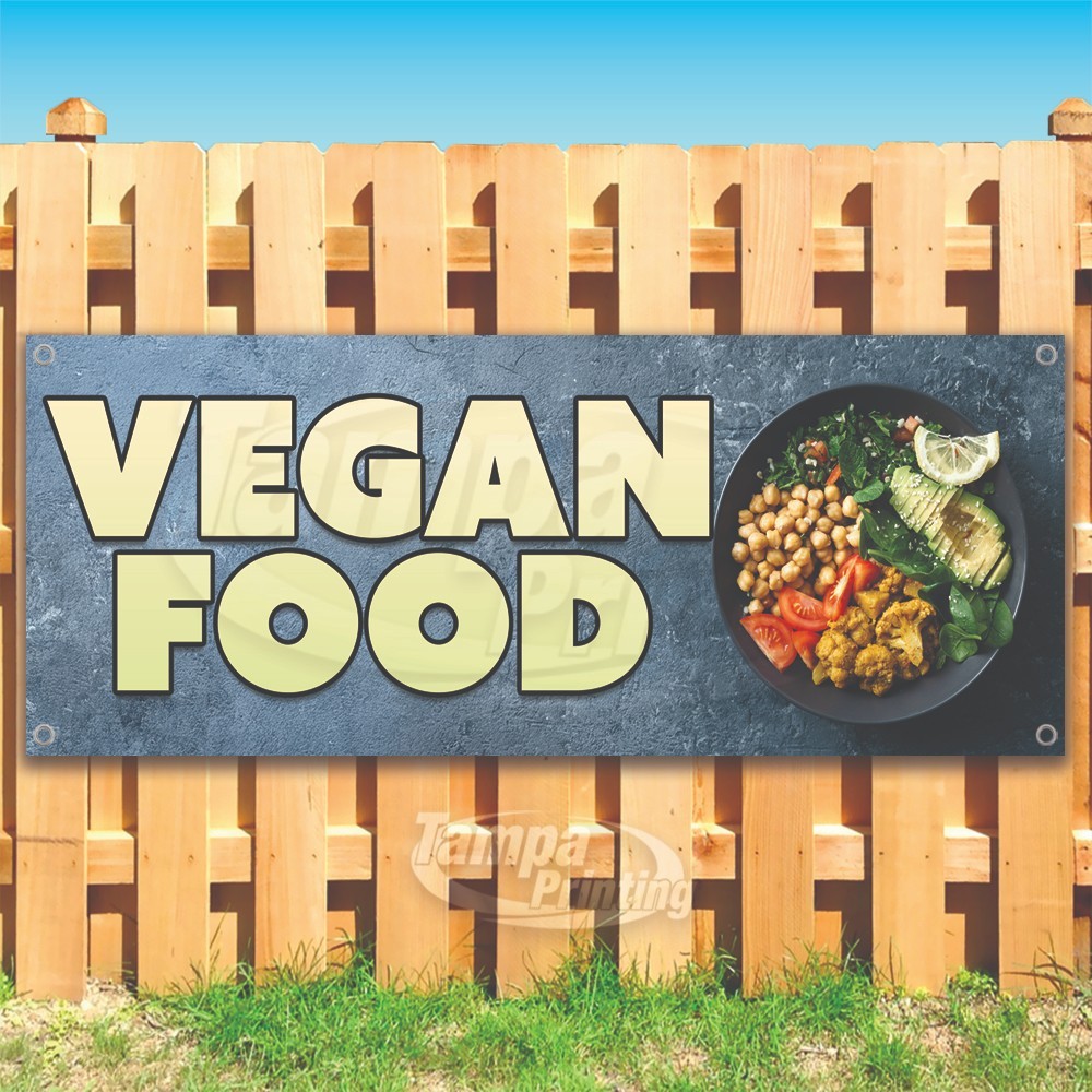 VEGAN FOOD Advertising Fresh Organic Snack Vinyl Banner Flag Sign USA SB10615