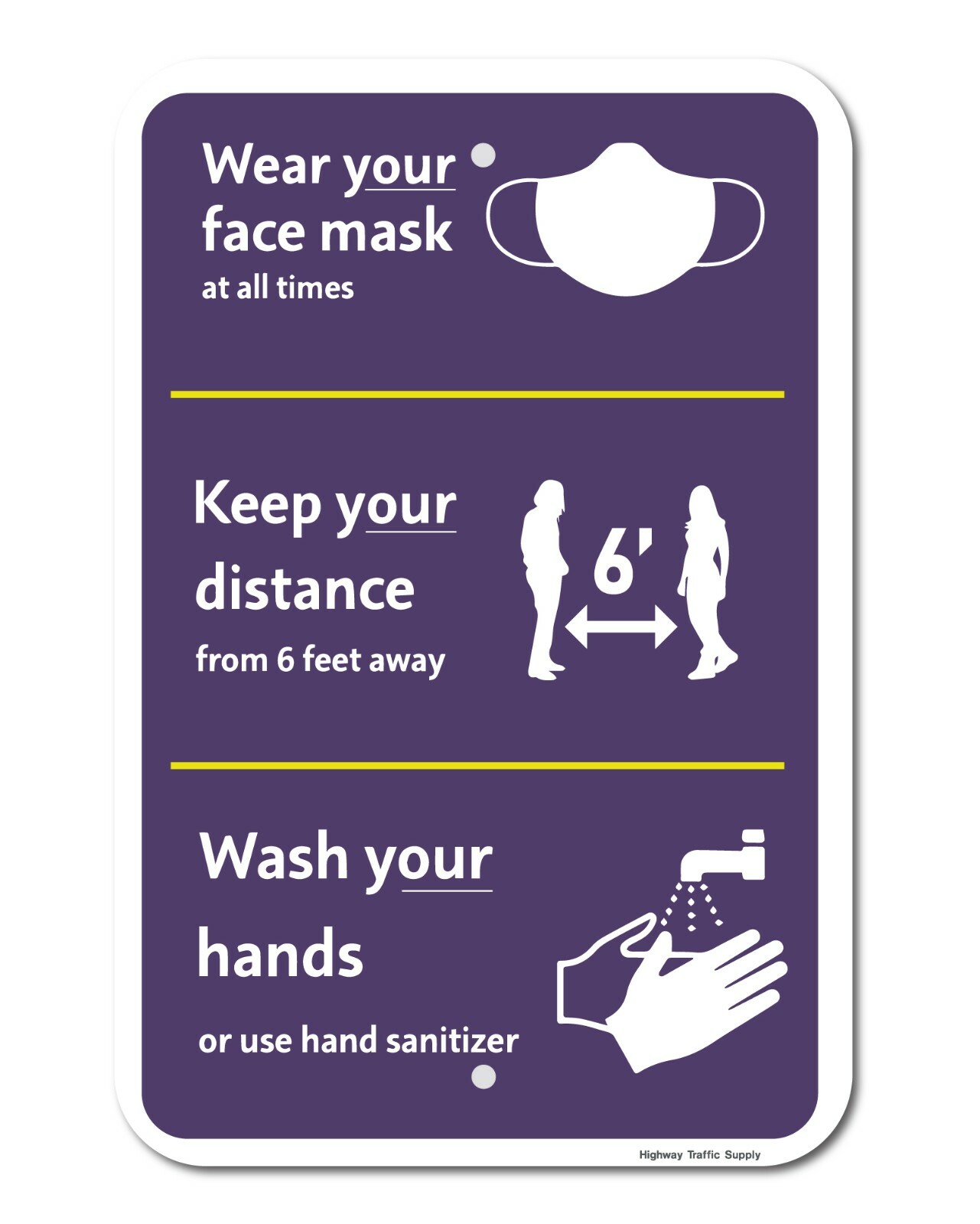 Public Safety Sign 12&Prime;x18&Prime; Engineer Grade Reflective Sign by Highway Traffic Sup