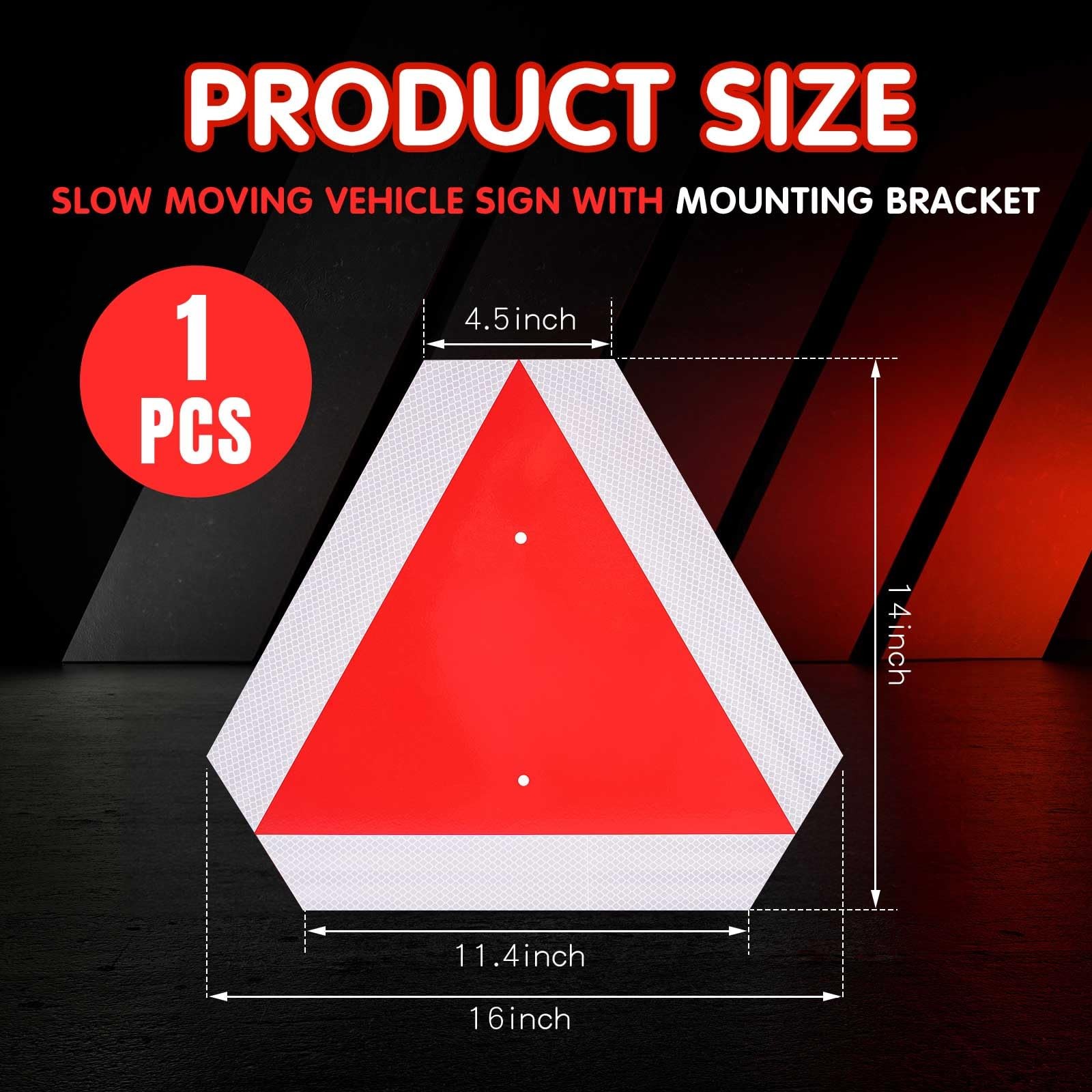 2026 Upgraded Glow in The Dark Slow Moving Vehicle Sign, Aluminum Slow Moving…