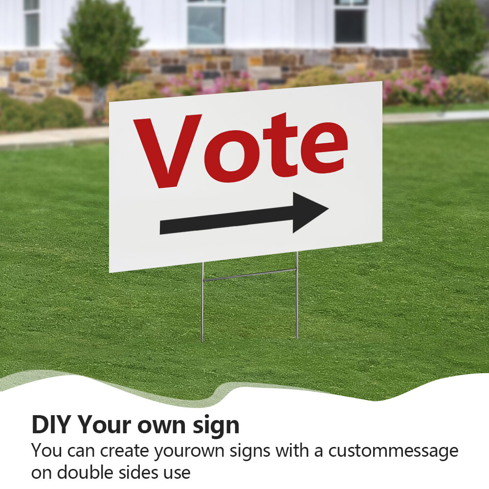 18&Prime;x24&Prime; Durable Blank Yard Business Sign Kit 0.14&Prime; Thickness with 21&Prime; H Stakes