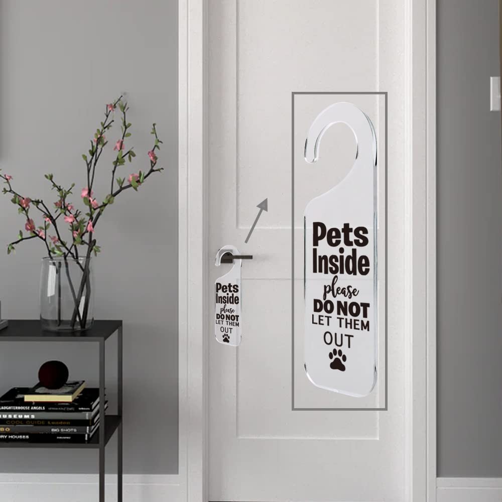 Engraved Acrylic Door Hanger Handle Do Not Disturb Sign Pet Inside Home Decor