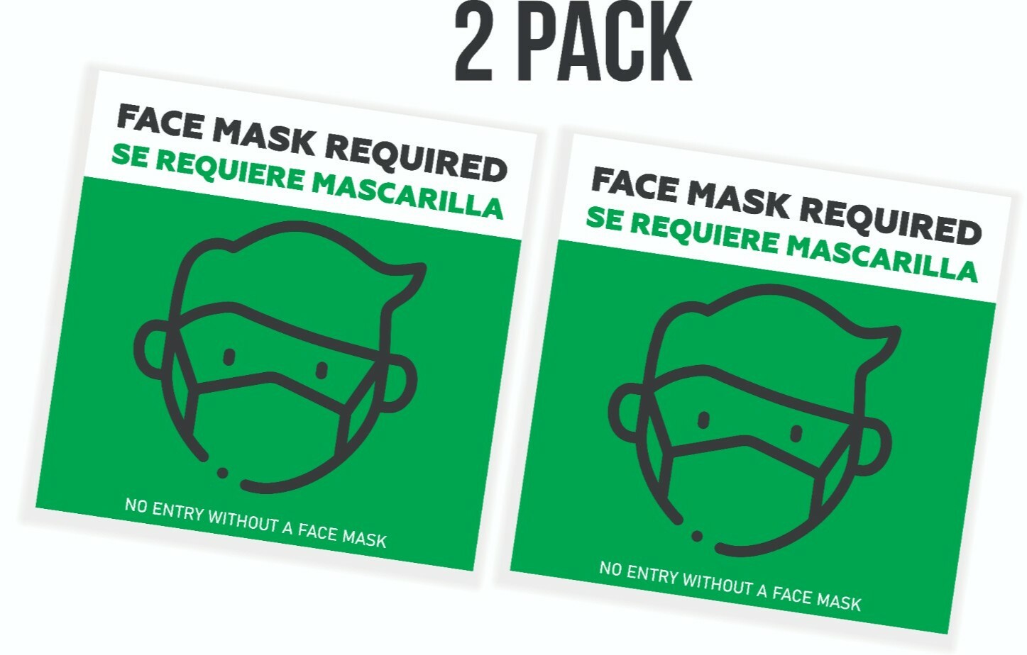 Face Mask Required Sign Window Stickers 2 Pack Door Decal Business Vinyl