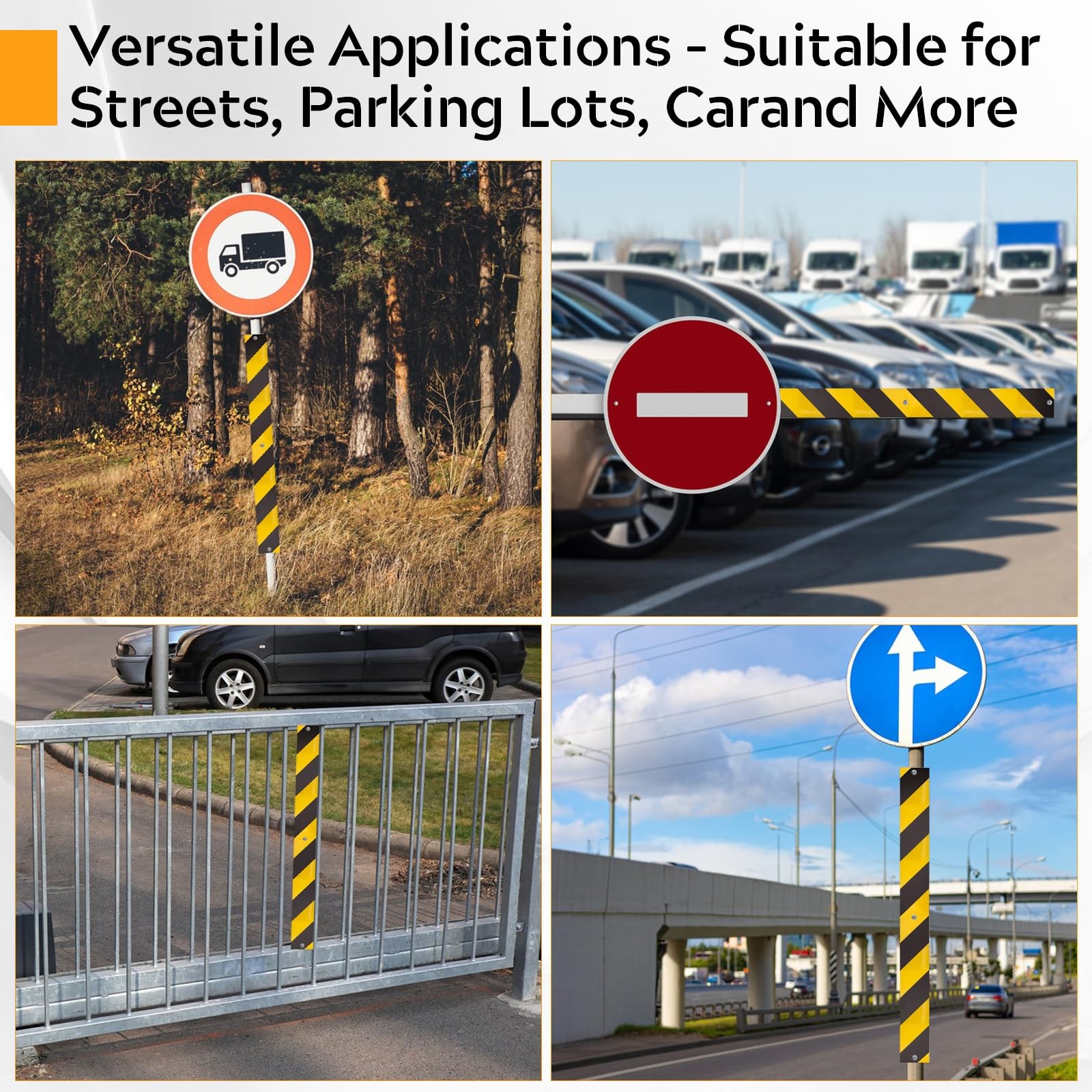 6 Pcs 30×3 Inch Reflective Sign Post Panels Aluminum Reflectors for Post