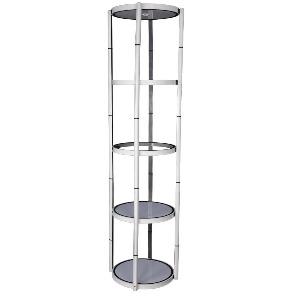 81.1in Portable Round Twist Display Counter with Top Light Clear Magnetic Panels
