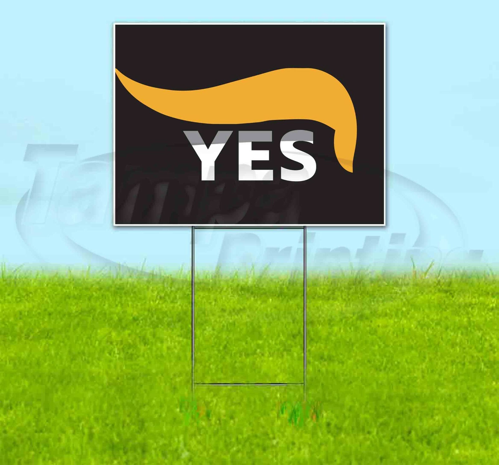 TRUMP YES HAIR 18×24 Yard Sign WITH STAKE Corrugated Bandit ELECTION