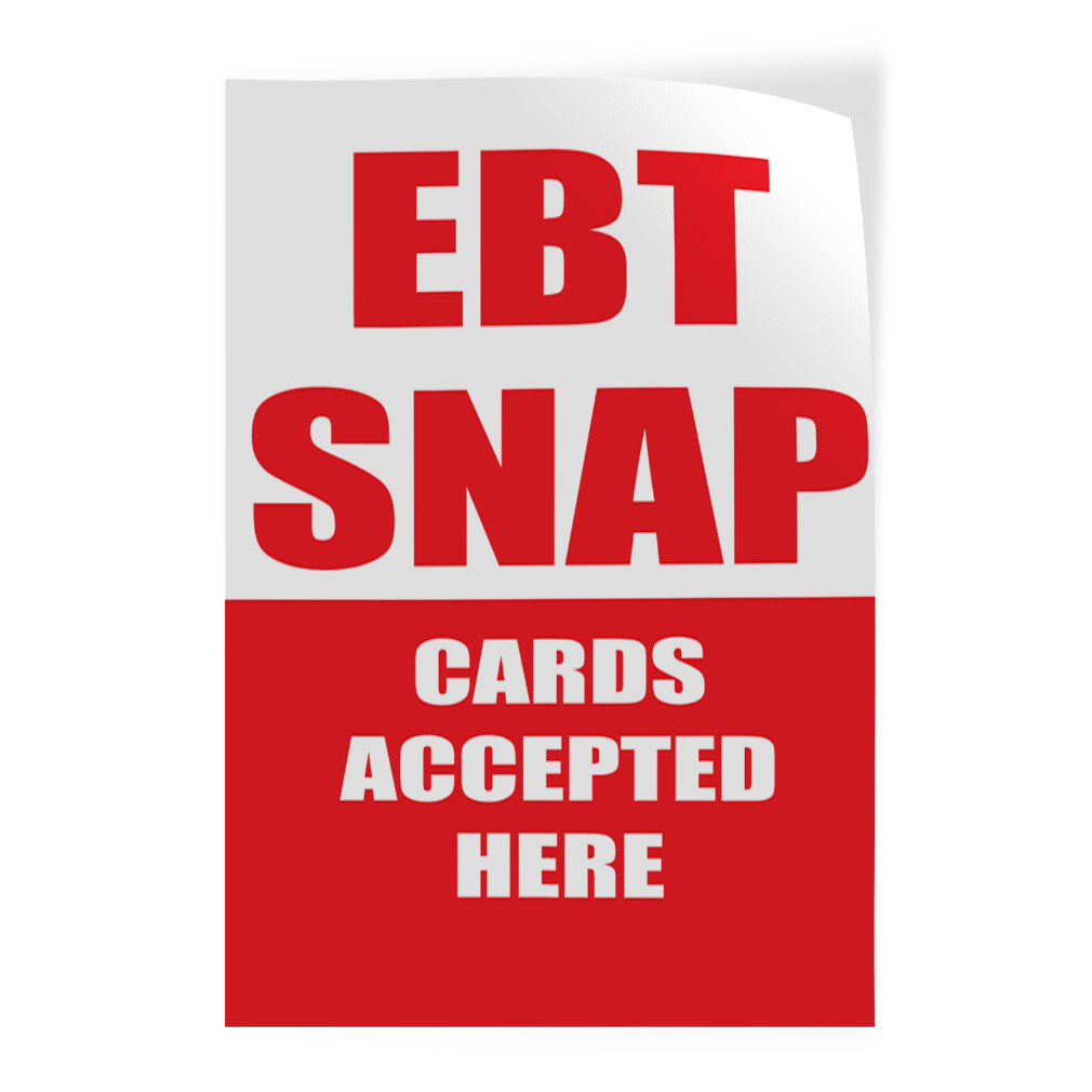 Door Decals Vertical Vinyl Stickers Ebt Snap Cards Accepted Here Business F