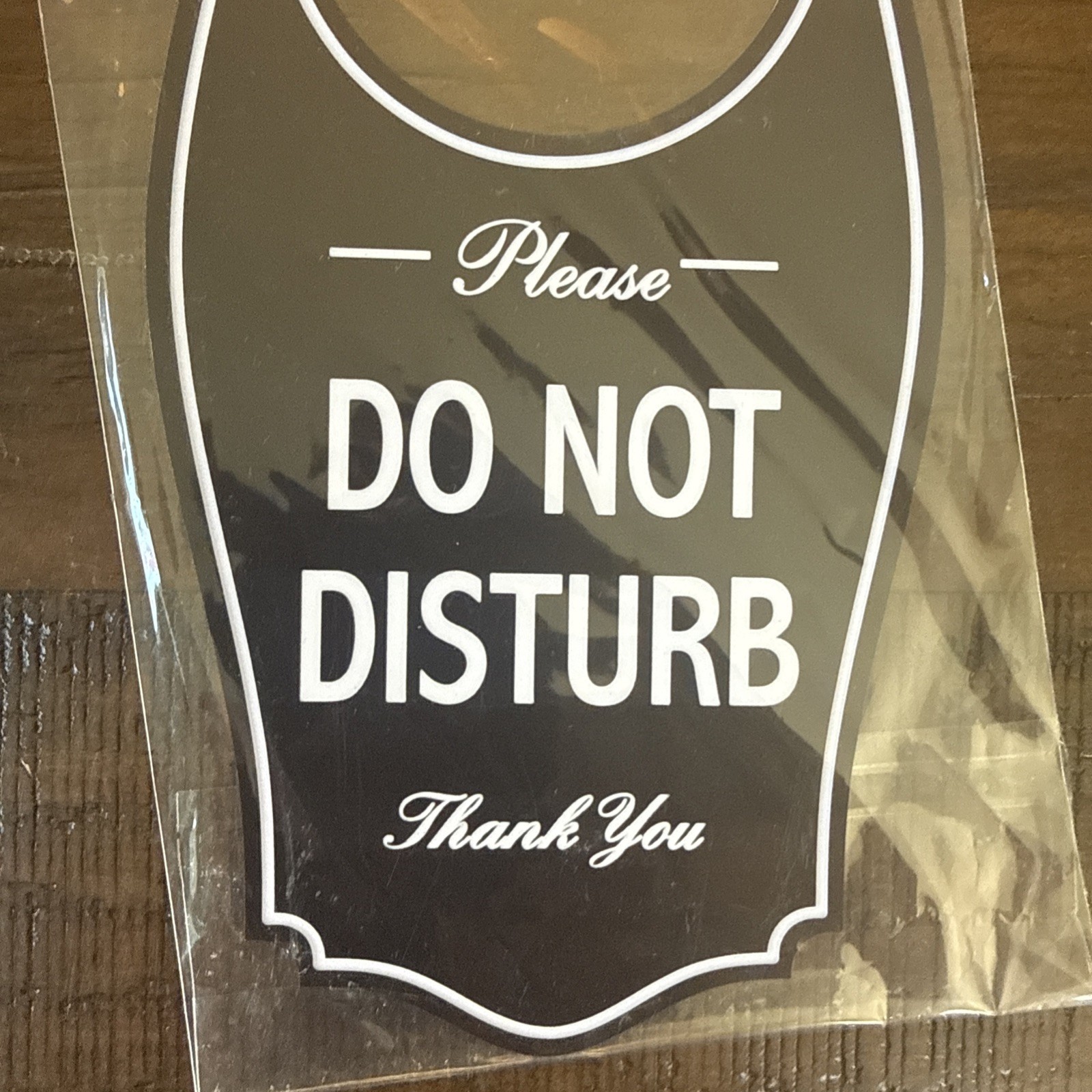 All Quality Please DO NOT Disturb Door Hanger – Dark Brown, 4&Prime; x 8&Prime;