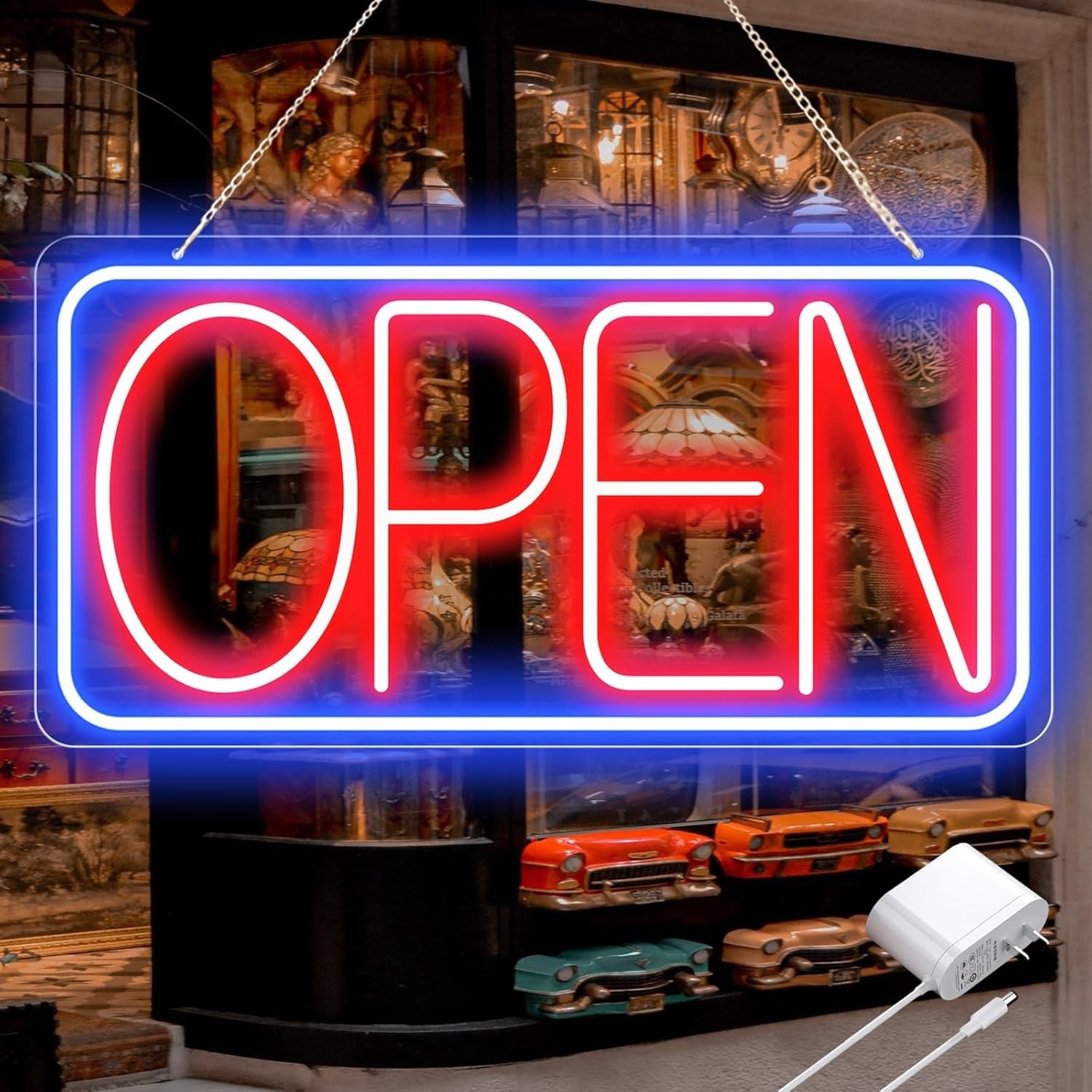 22&Prime; X 11&Prime; Led Neon Open Signs for Business Ultra Bright Plug In Electric Light