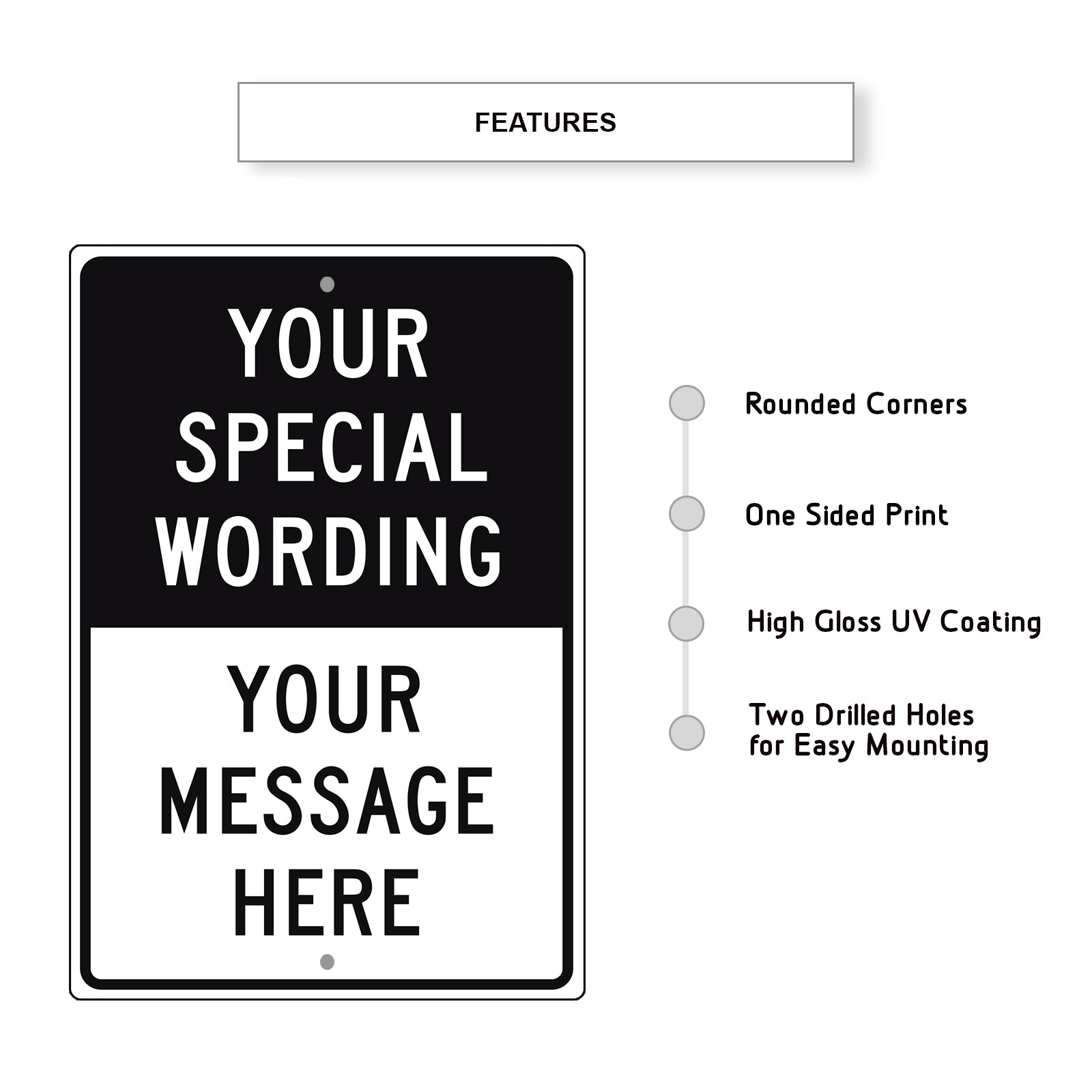 Custom Sign Your Special Wording Sign Your Custom Message Aluminum Metal Sign