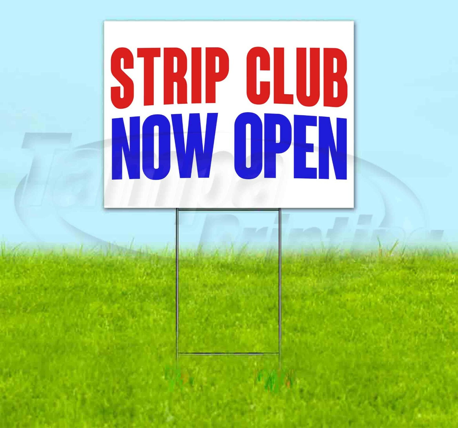 STRIP CLUB NOW OPEN Yard Sign Corrugated Plastic Bandit Lawn Decoration USA